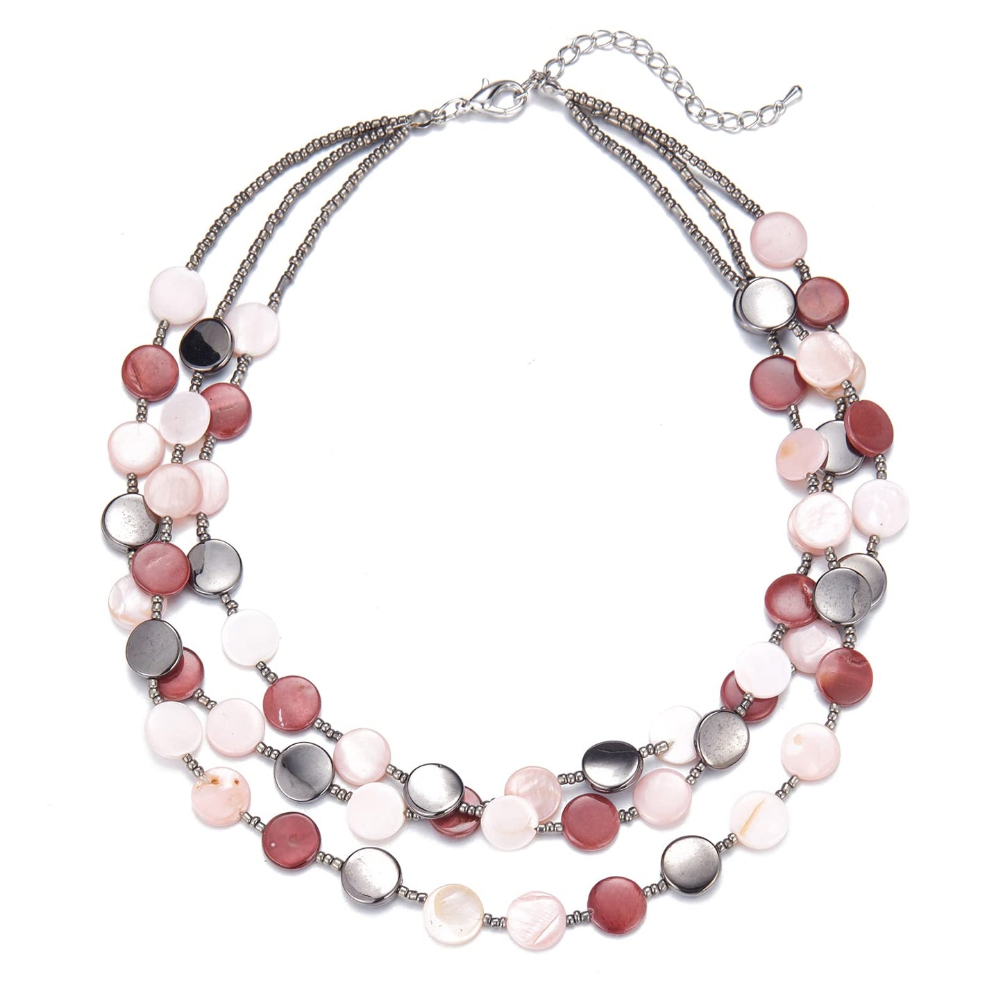 Boho Two-color Shell Layered Chunky Statement Necklace