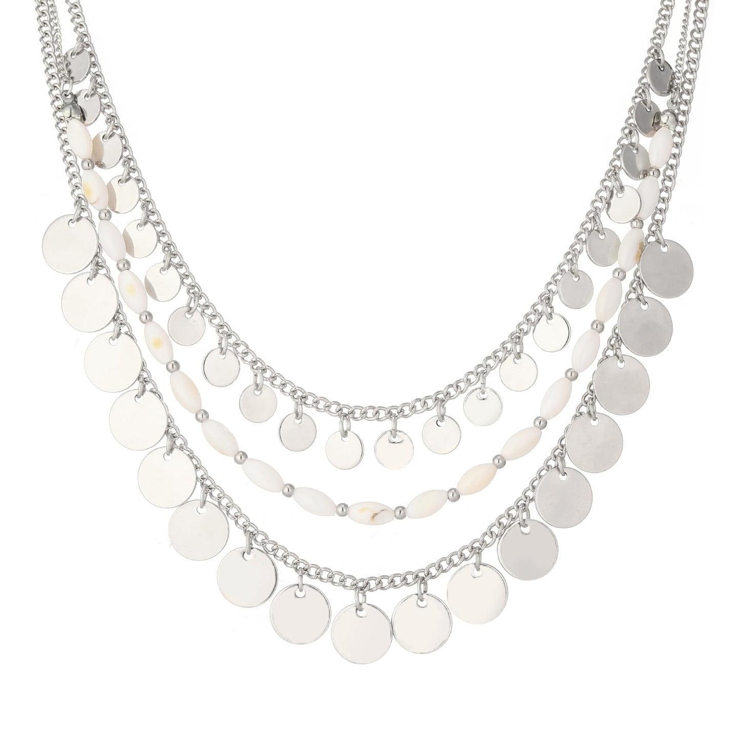 Boho Two-color Shell Layered Chunky Statement Necklace