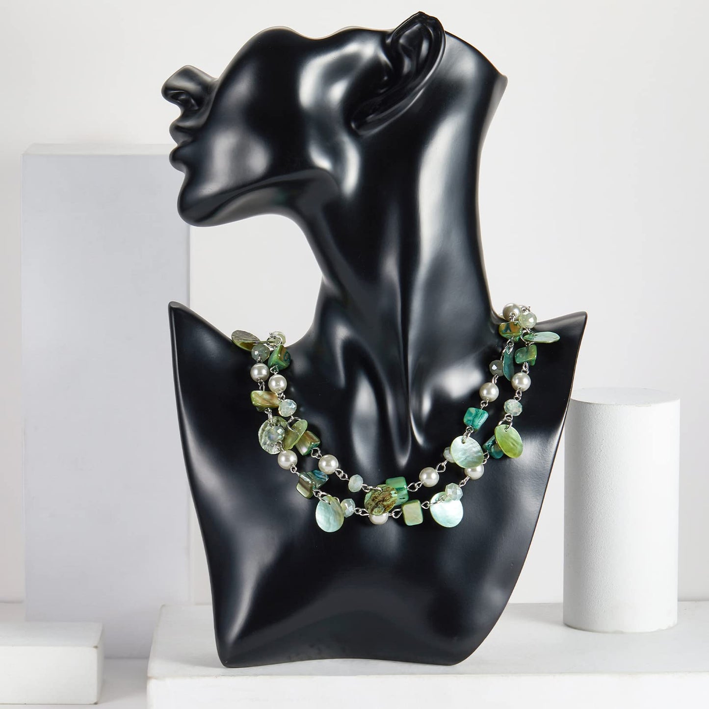 Boho Two-color Shell Layered Chunky Statement Necklace