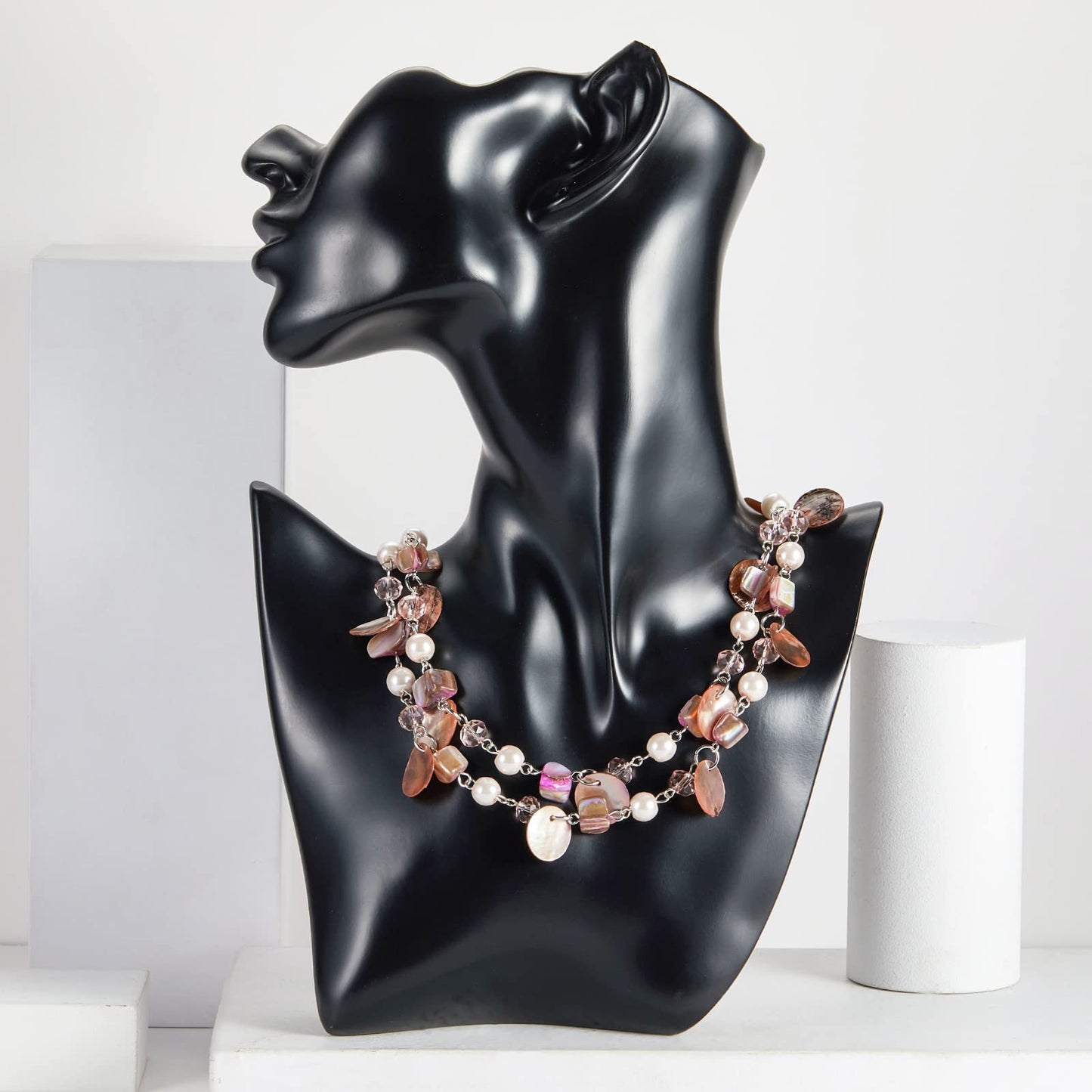 Boho Two-color Shell Layered Chunky Statement Necklace