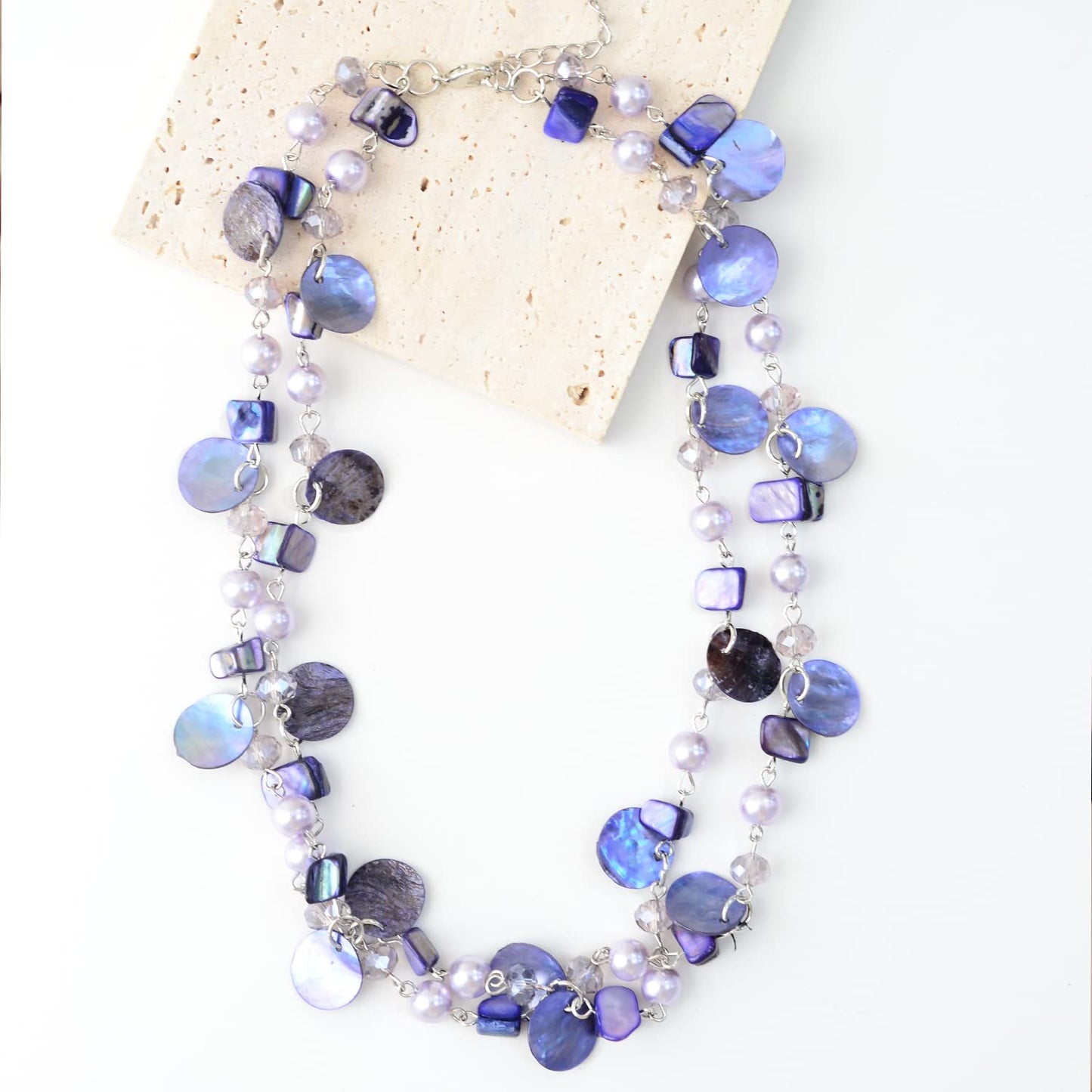 Boho Two-color Shell Layered Chunky Statement Necklace