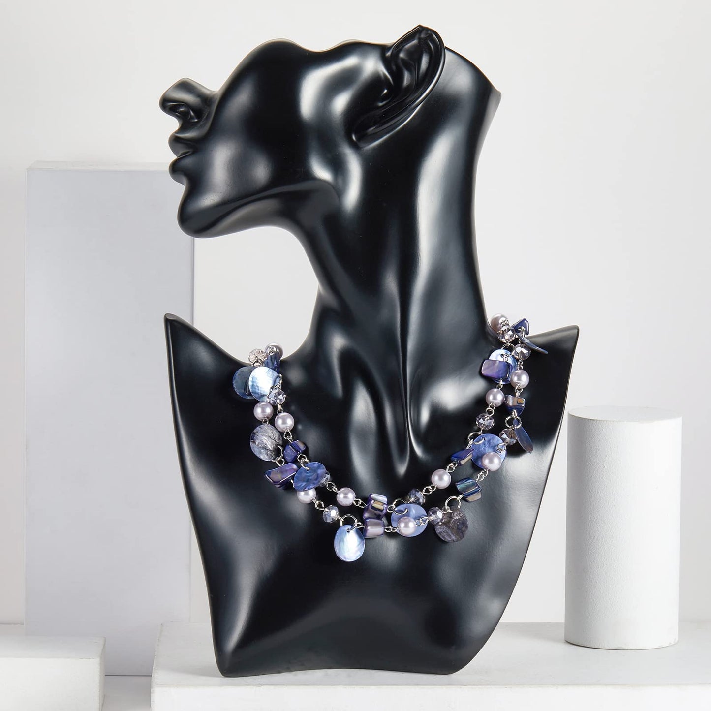 Boho Two-color Shell Layered Chunky Statement Necklace