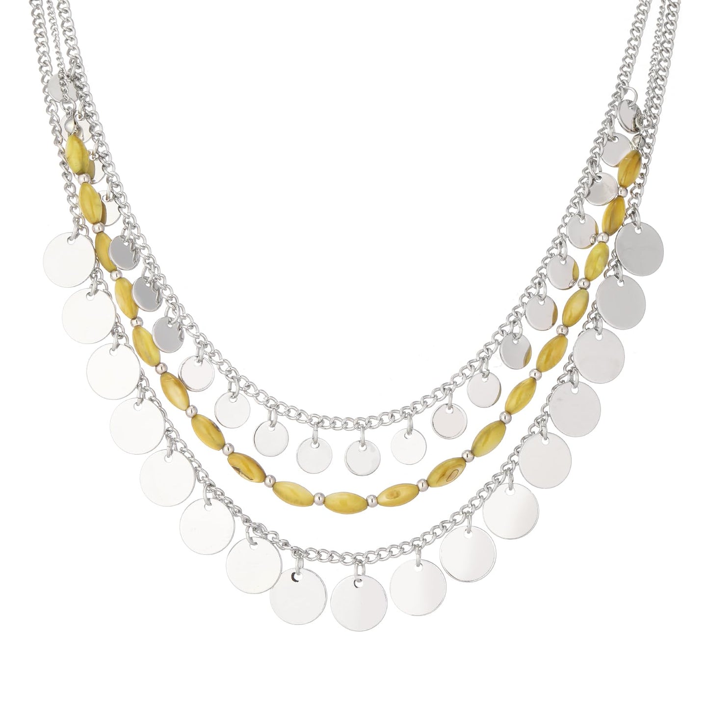 Boho Two-color Shell Layered Chunky Statement Necklace