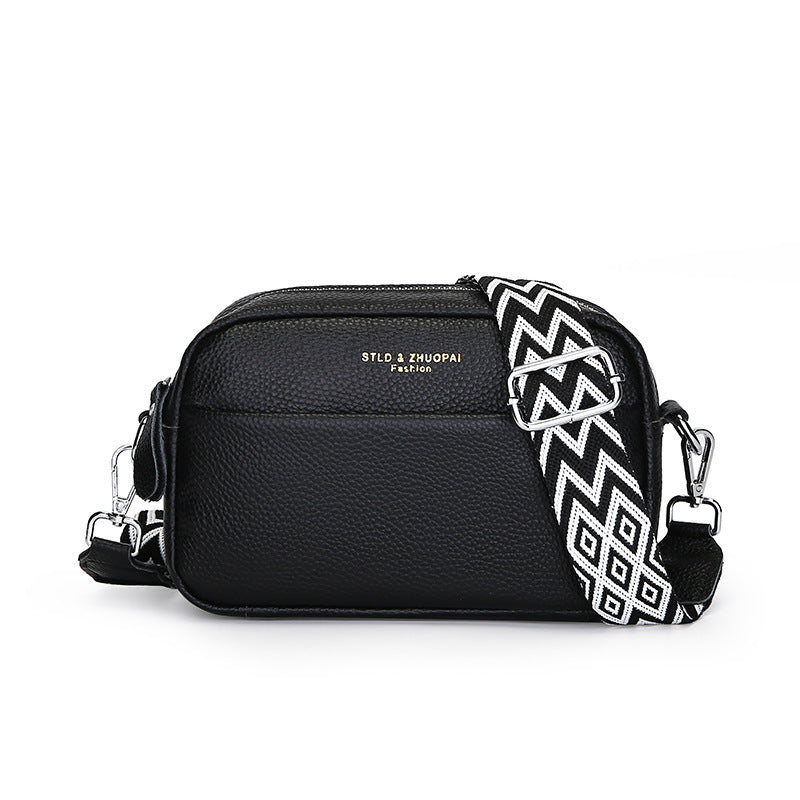 Simple Top Layer Cowhide Square Shoulder Messenger Bag