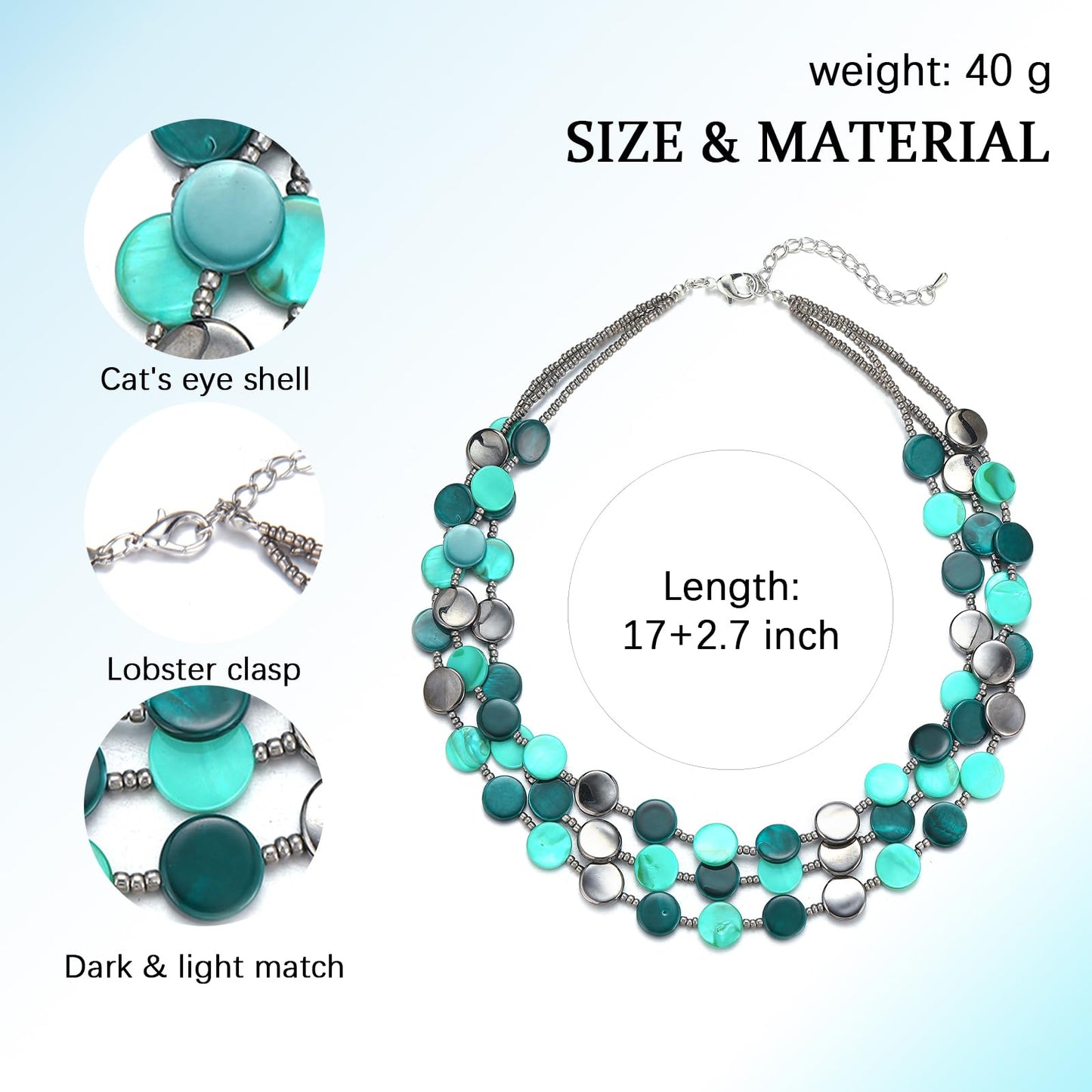 Boho Two-color Shell Layered Chunky Statement Necklace
