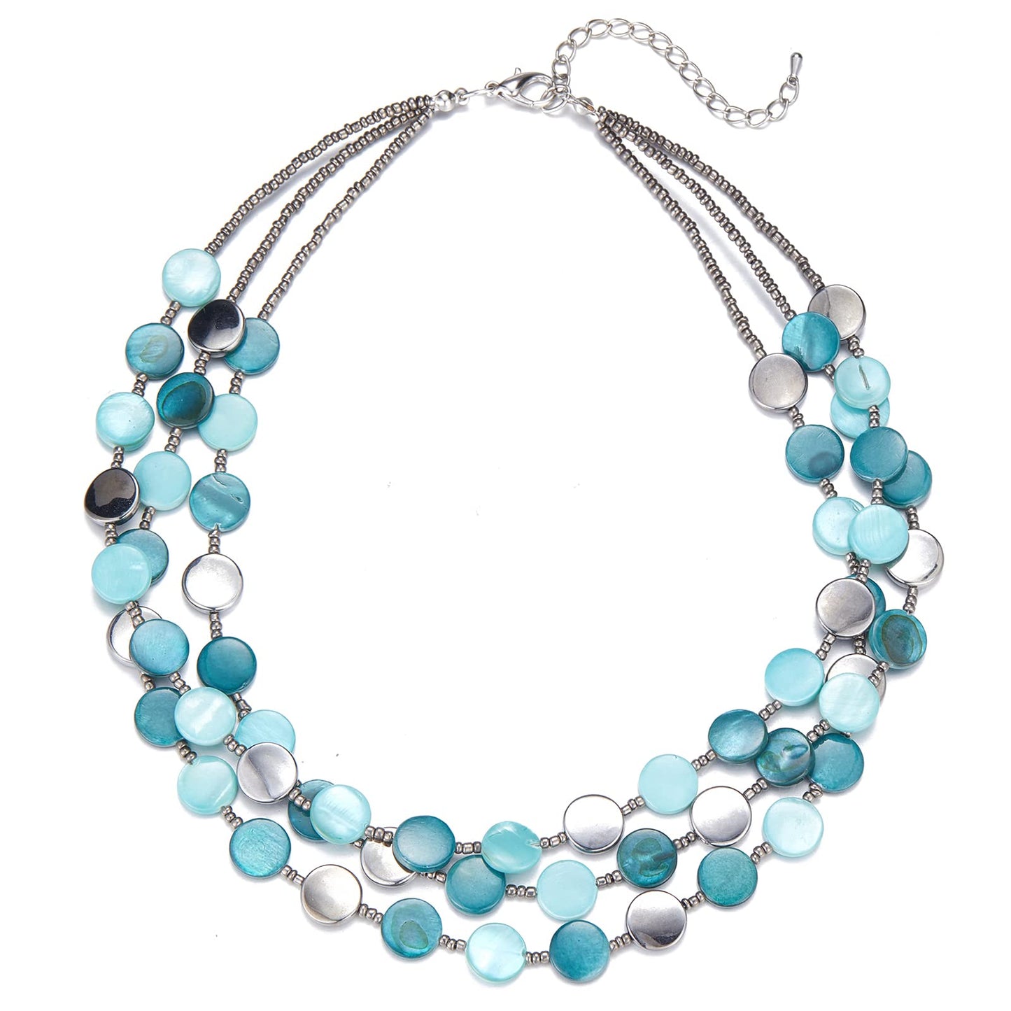 Boho Two-color Shell Layered Chunky Statement Necklace