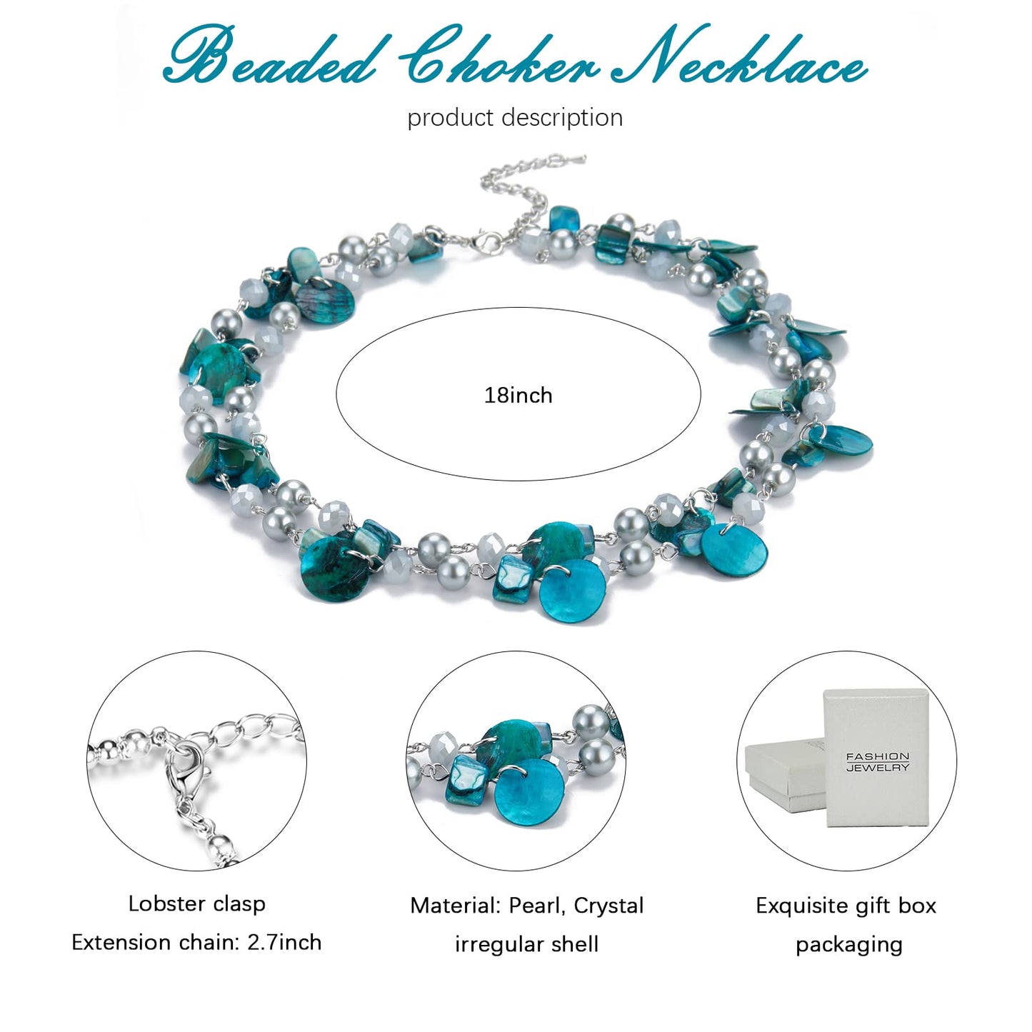 Boho Two-color Shell Layered Chunky Statement Necklace