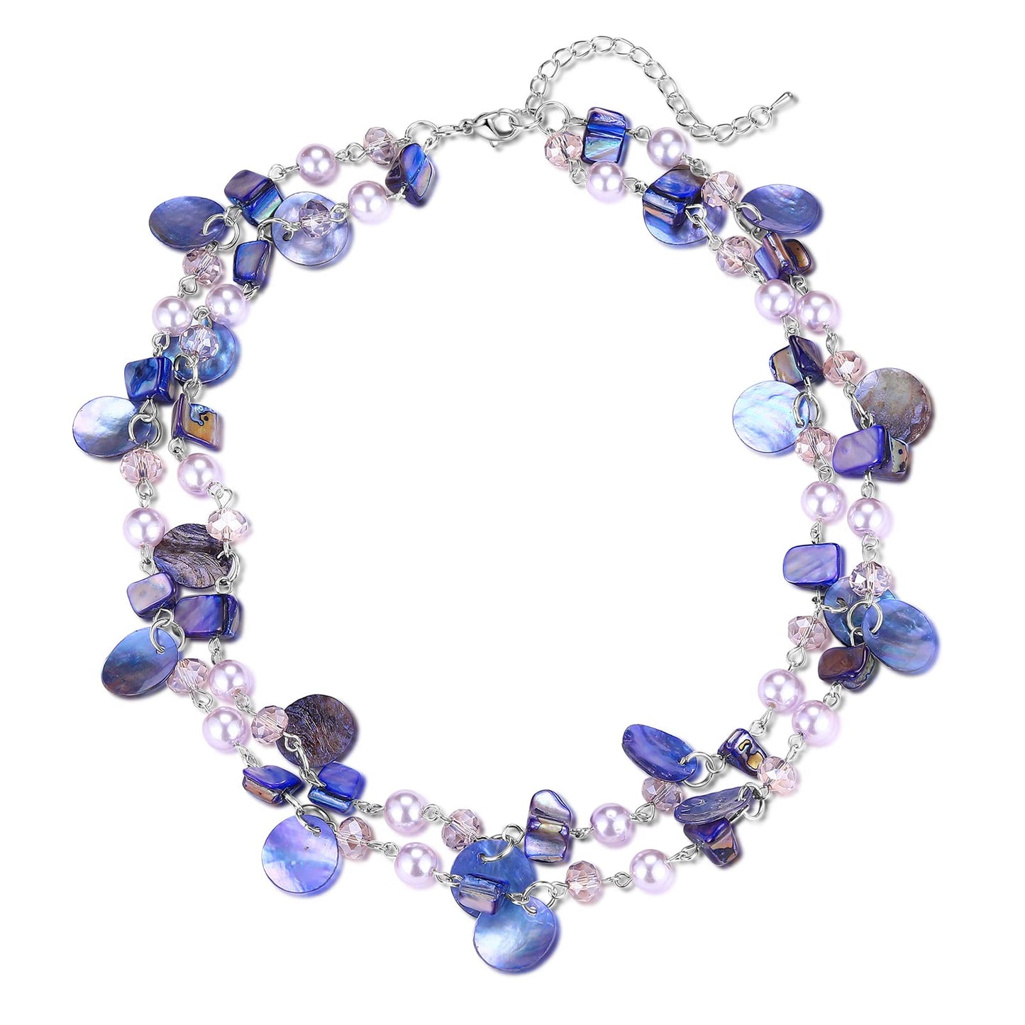 Boho Two-color Shell Layered Chunky Statement Necklace