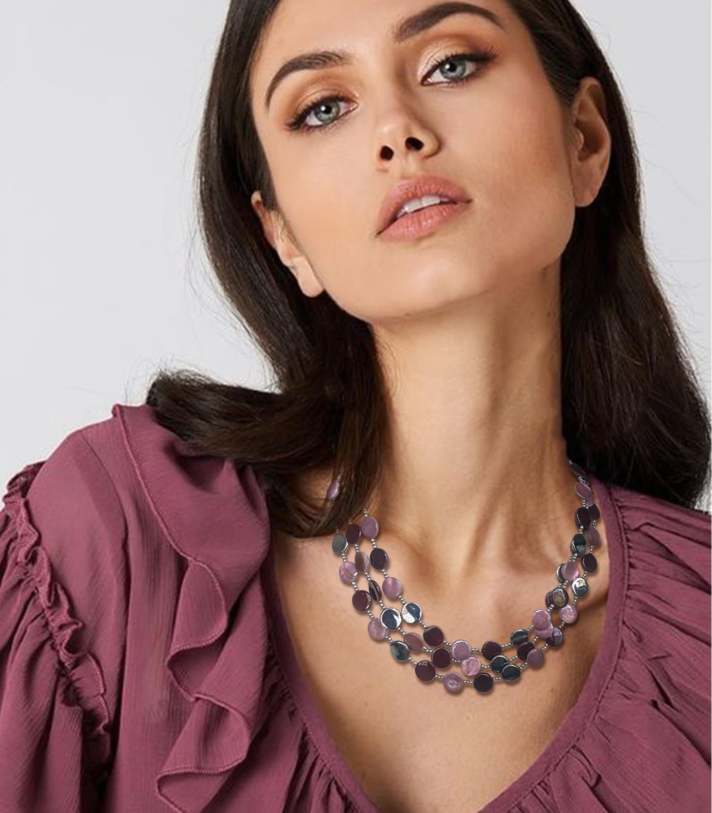 Boho Two-color Shell Layered Chunky Statement Necklace