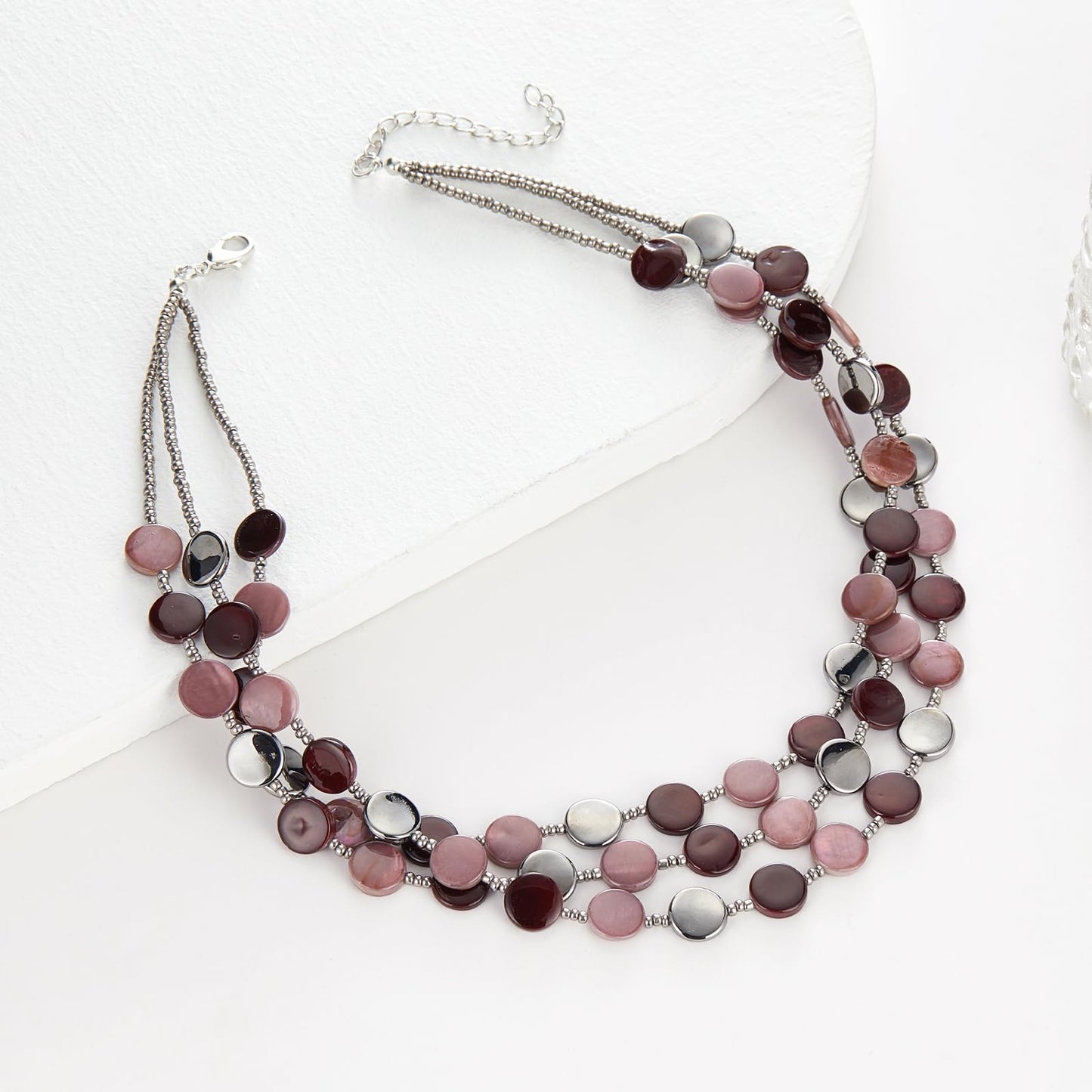 Boho Two-color Shell Layered Chunky Statement Necklace