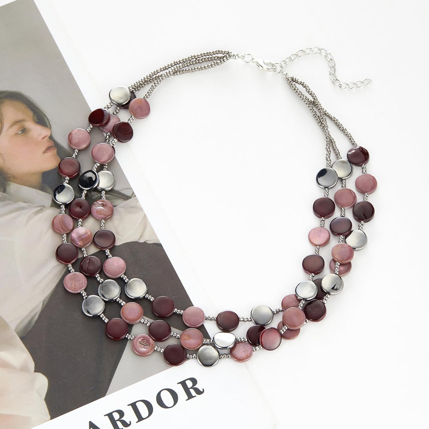 Boho Two-color Shell Layered Chunky Statement Necklace