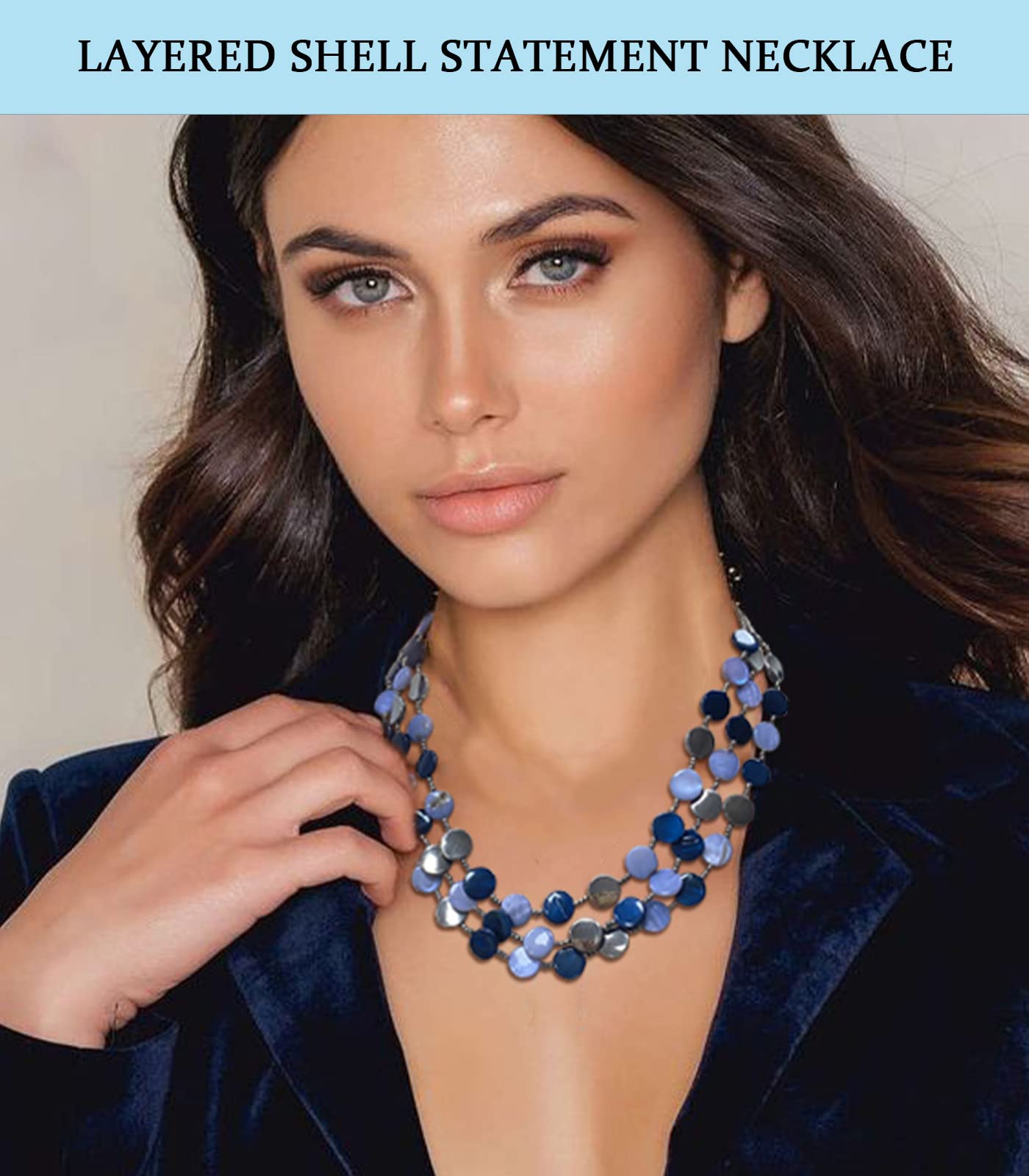 Boho Two-color Shell Layered Chunky Statement Necklace