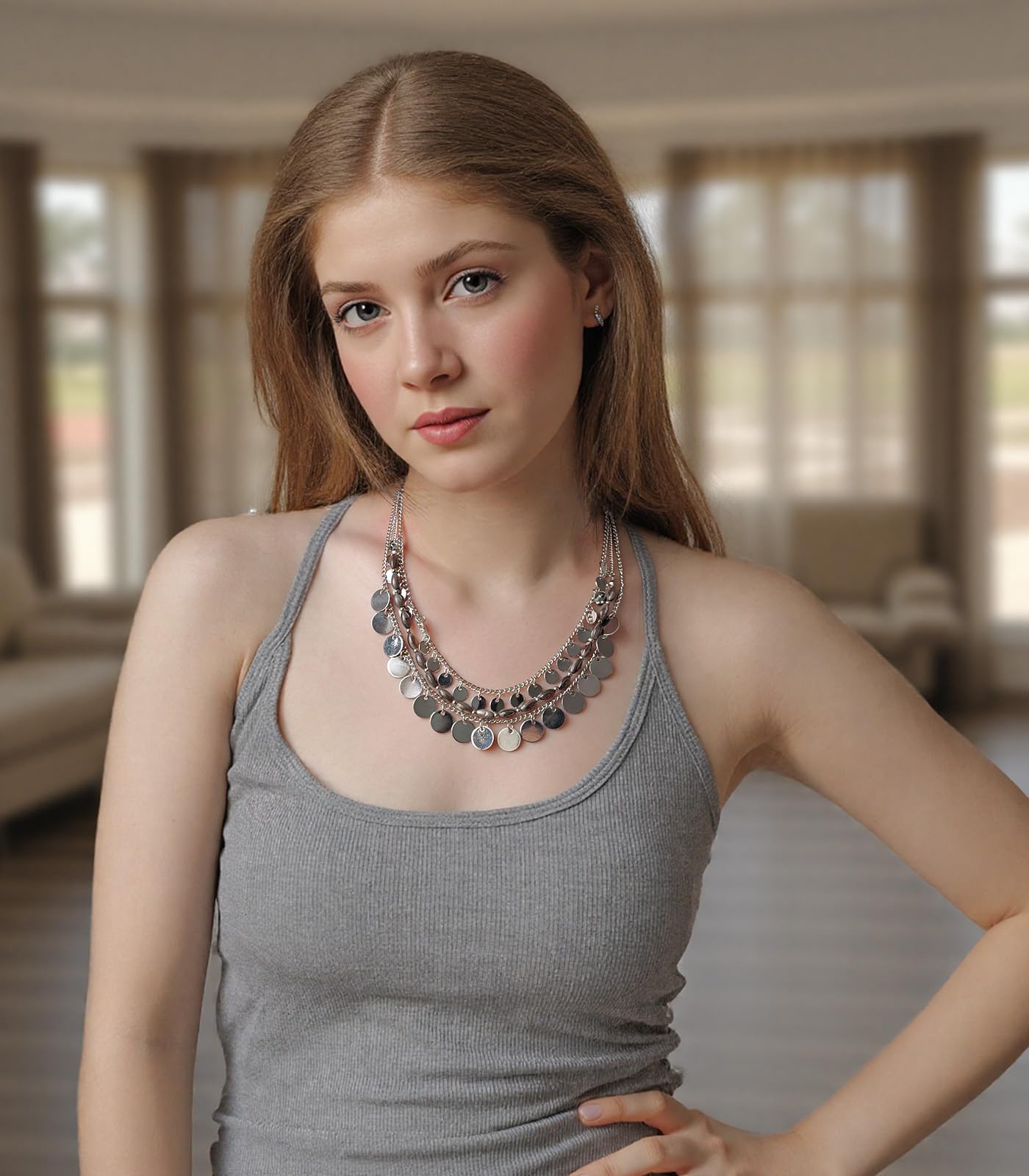 Boho Two-color Shell Layered Chunky Statement Necklace