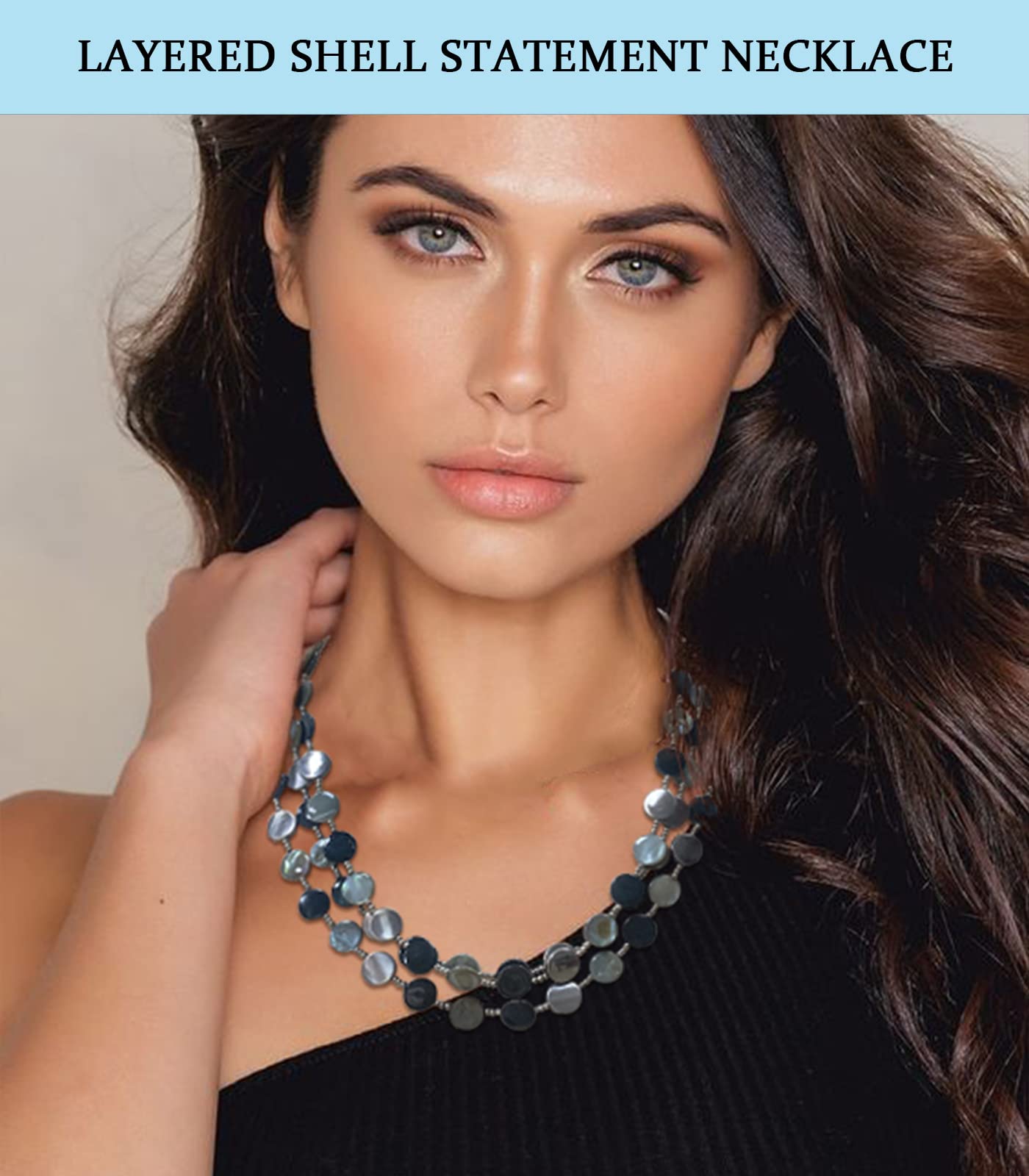 Boho Two-color Shell Layered Chunky Statement Necklace