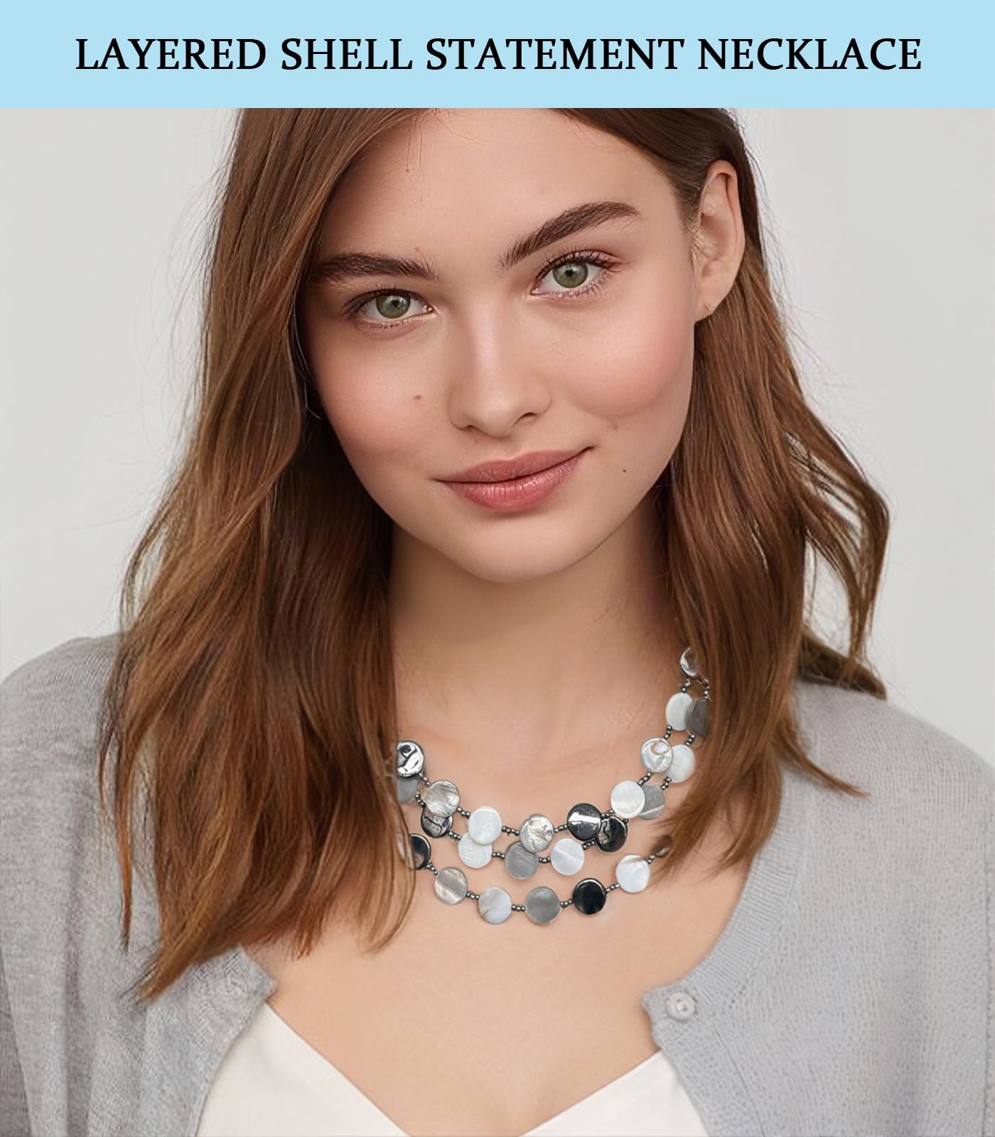 Boho Two-color Shell Layered Chunky Statement Necklace