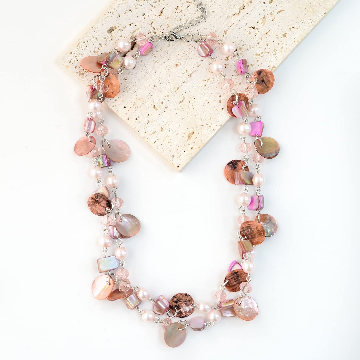 Boho Two-color Shell Layered Chunky Statement Necklace