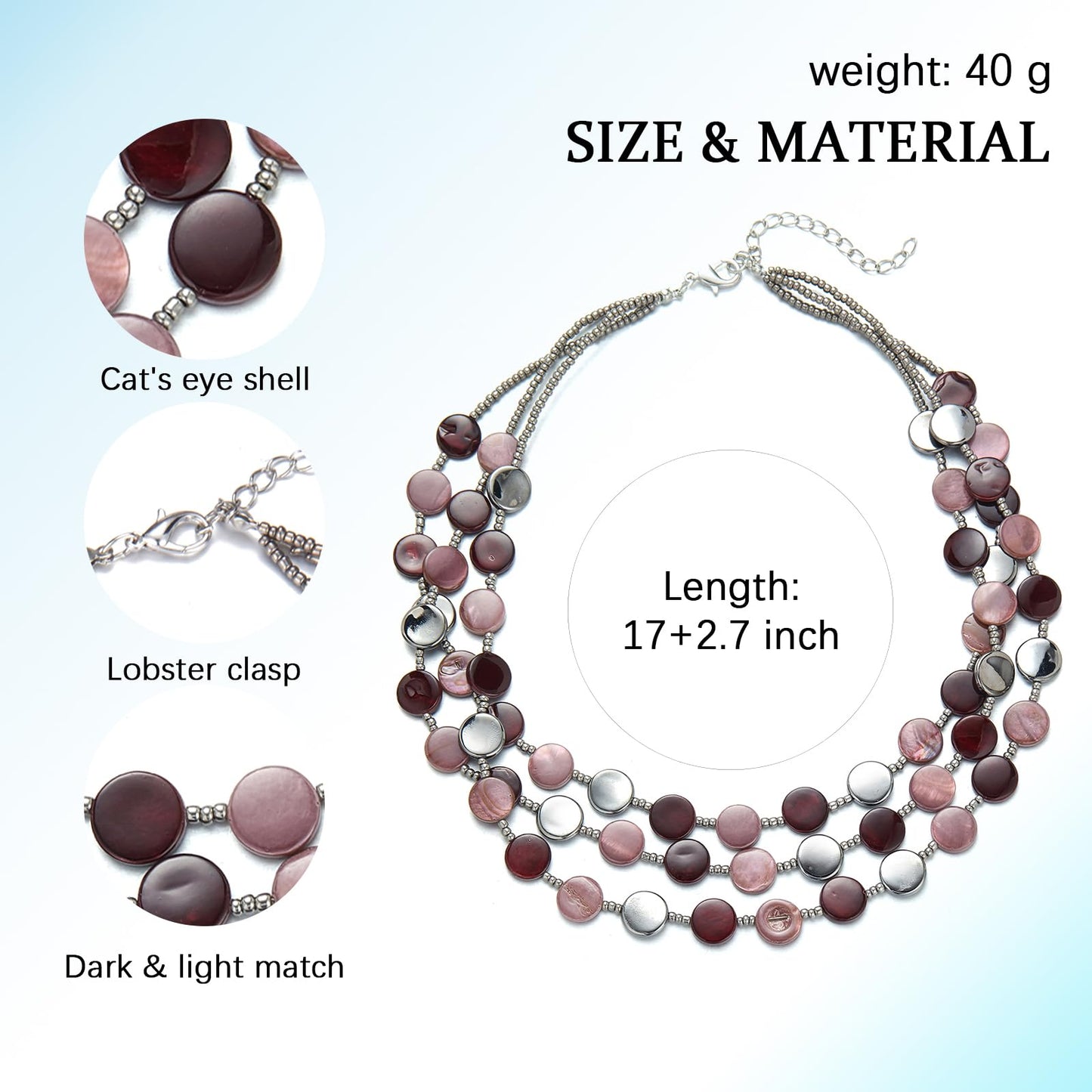 Boho Two-color Shell Layered Chunky Statement Necklace