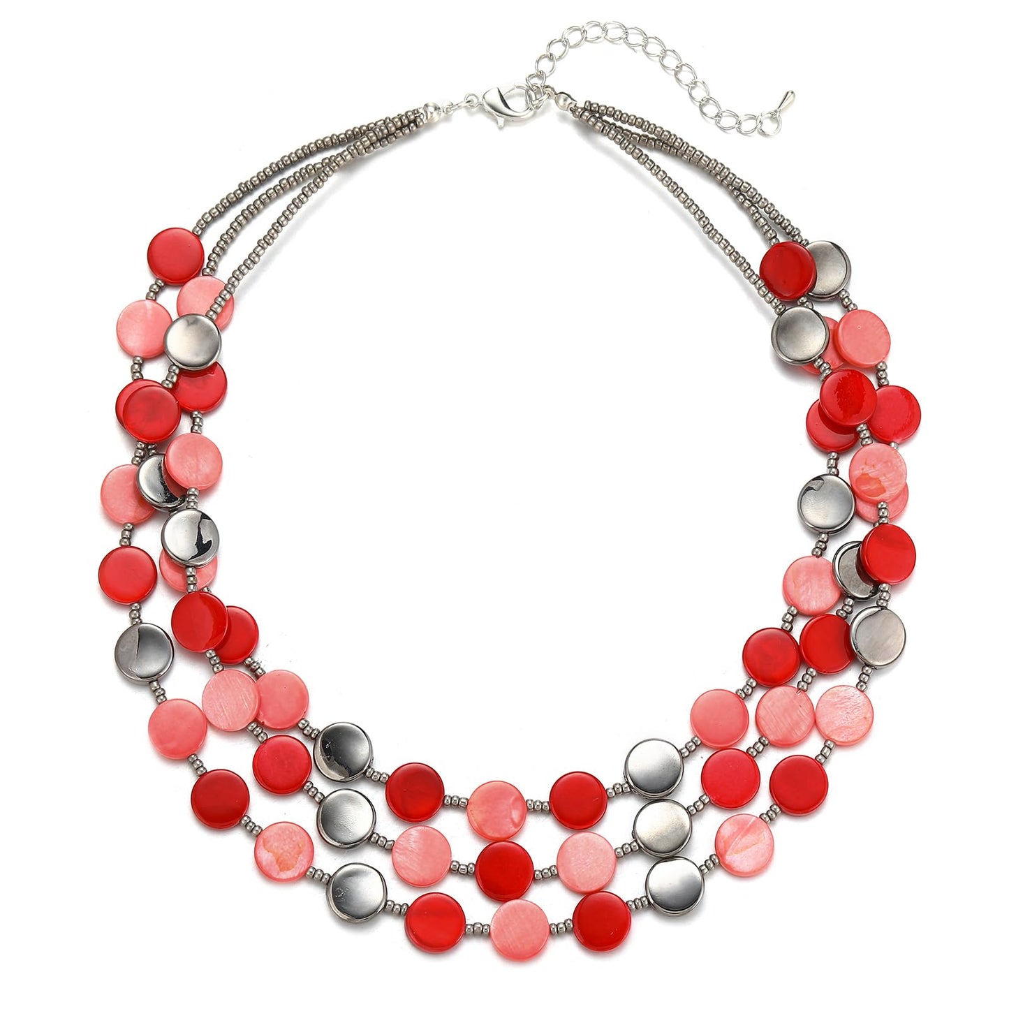 Boho Two-color Shell Layered Chunky Statement Necklace