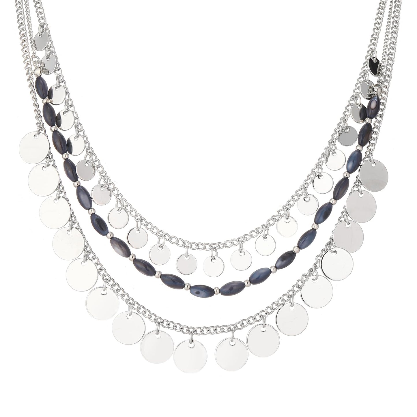 Boho Two-color Shell Layered Chunky Statement Necklace