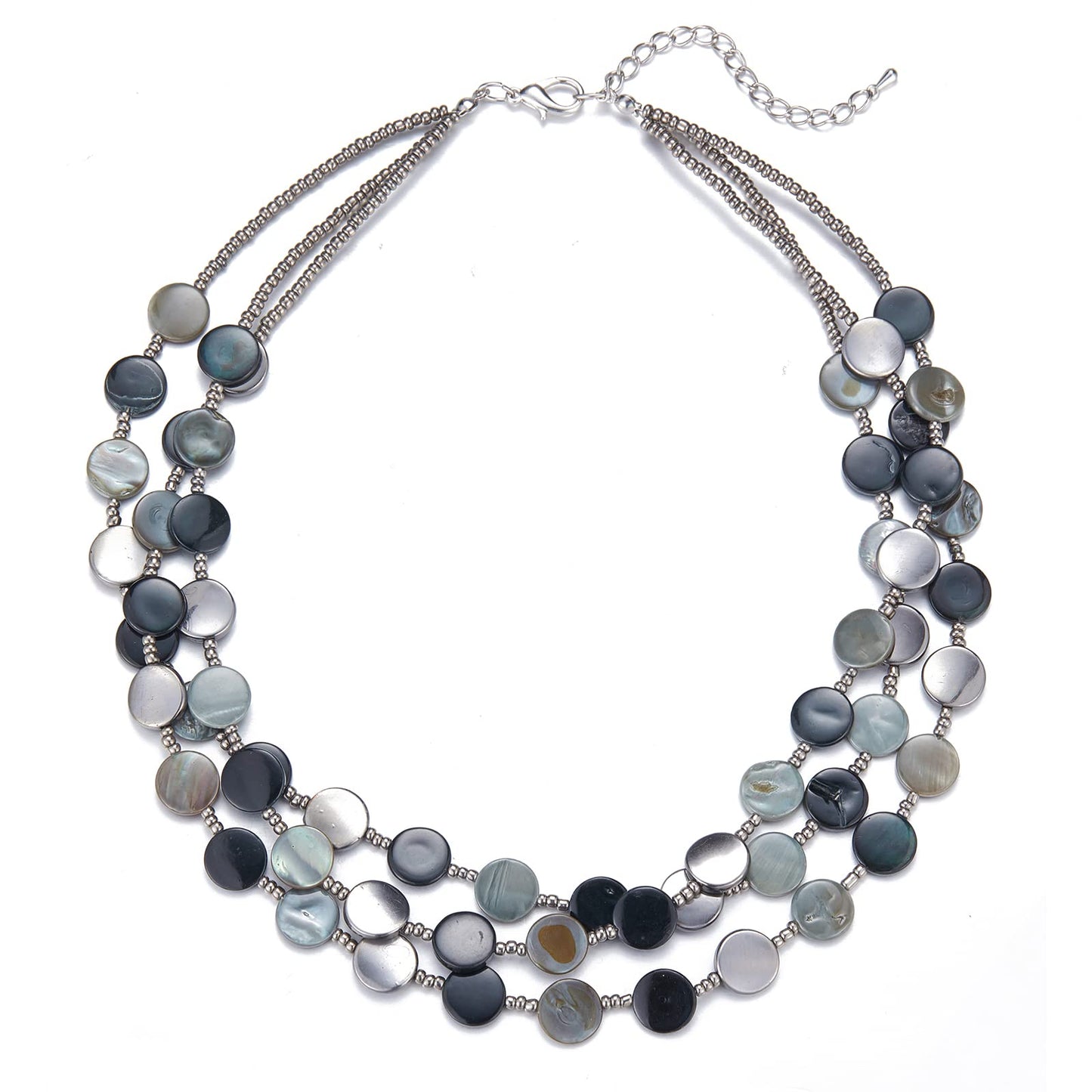 Boho Two-color Shell Layered Chunky Statement Necklace