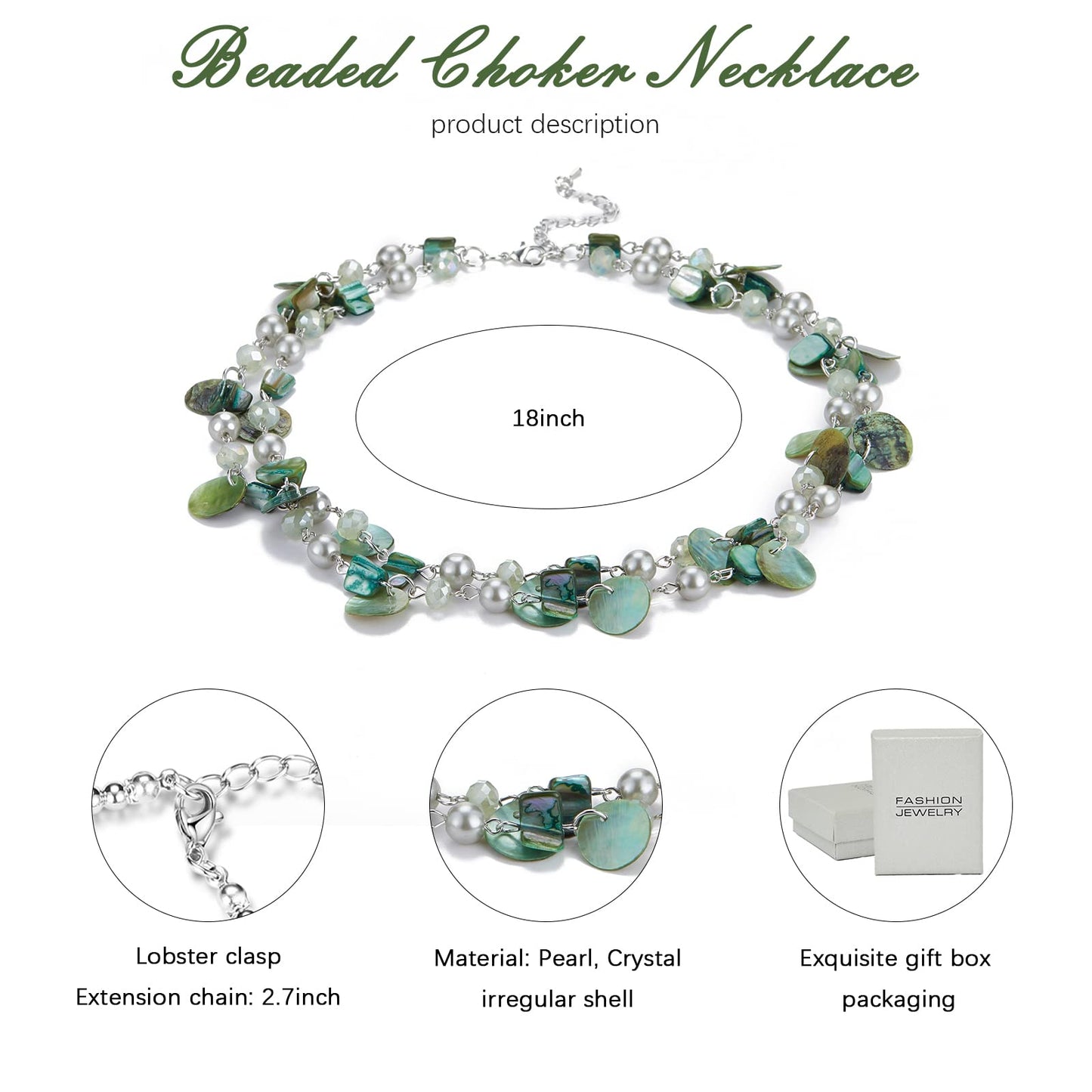 Boho Two-color Shell Layered Chunky Statement Necklace