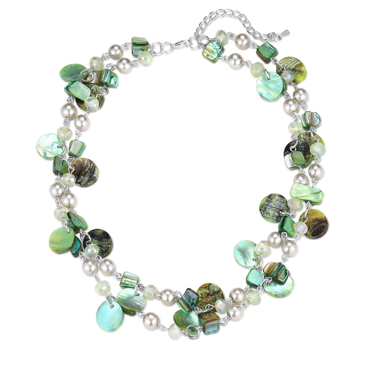 Boho Two-color Shell Layered Chunky Statement Necklace