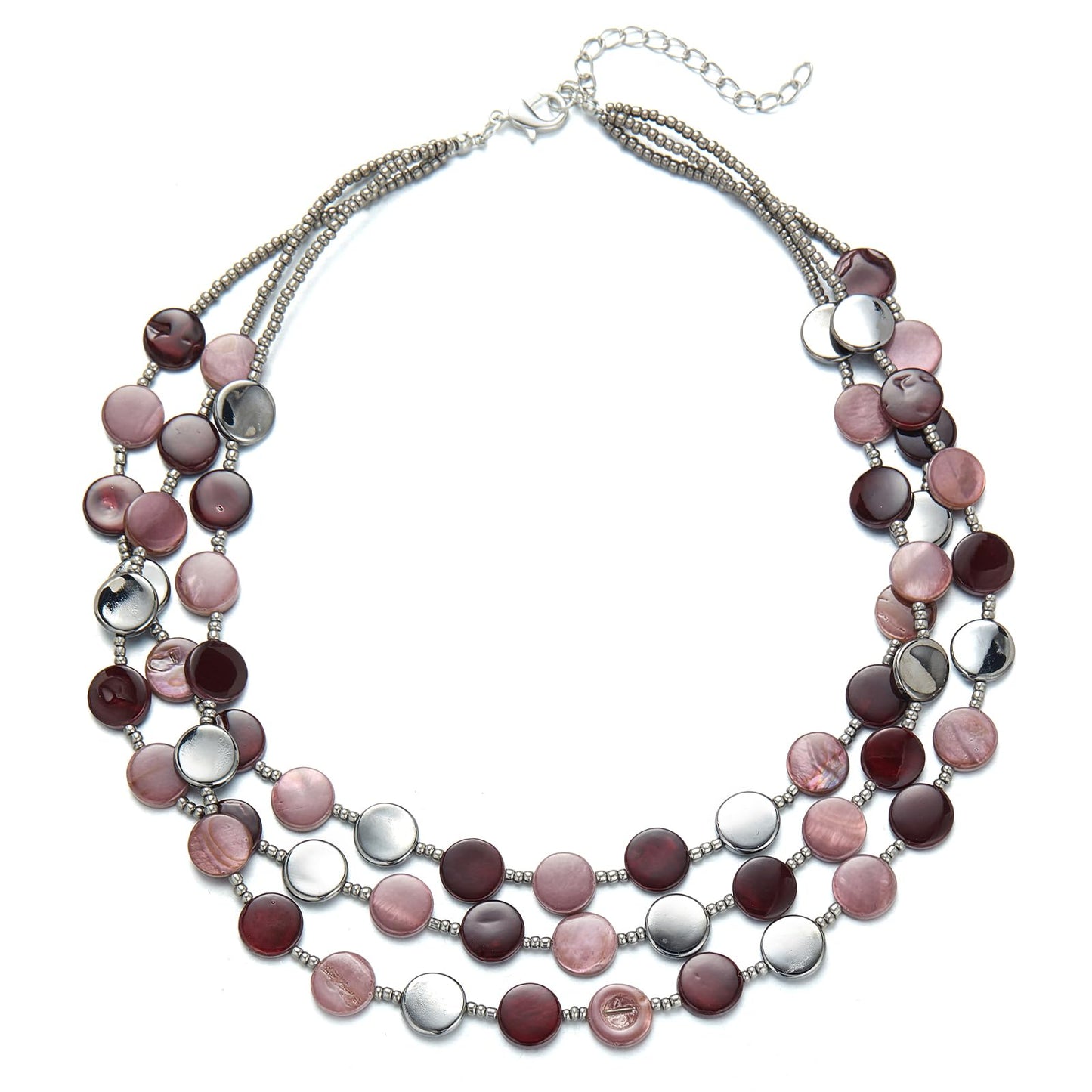 Boho Two-color Shell Layered Chunky Statement Necklace