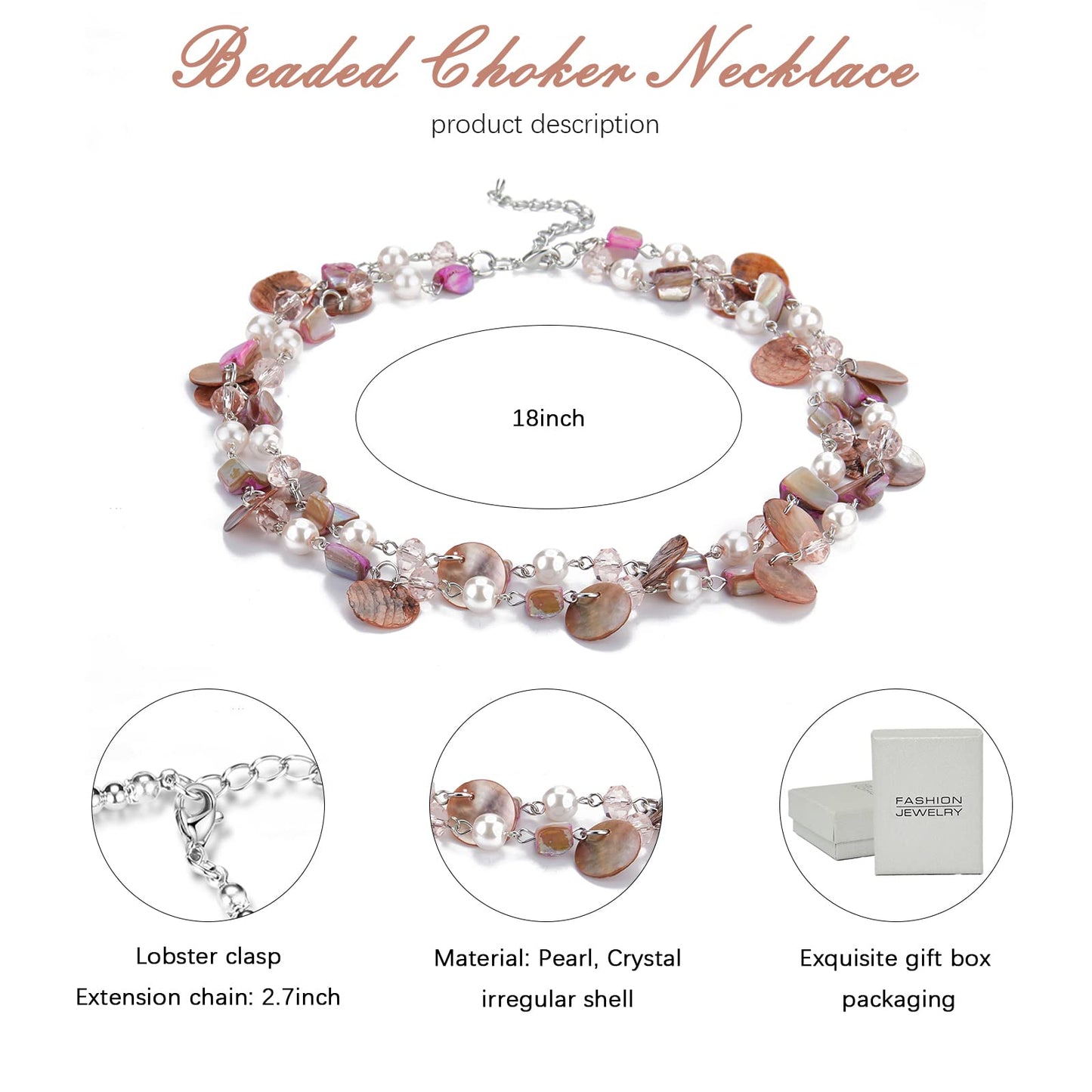 Boho Two-color Shell Layered Chunky Statement Necklace