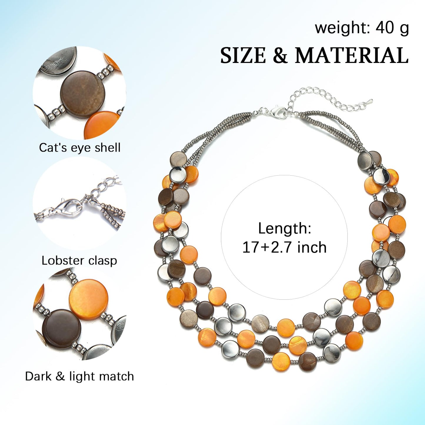 Boho Two-color Shell Layered Chunky Statement Necklace