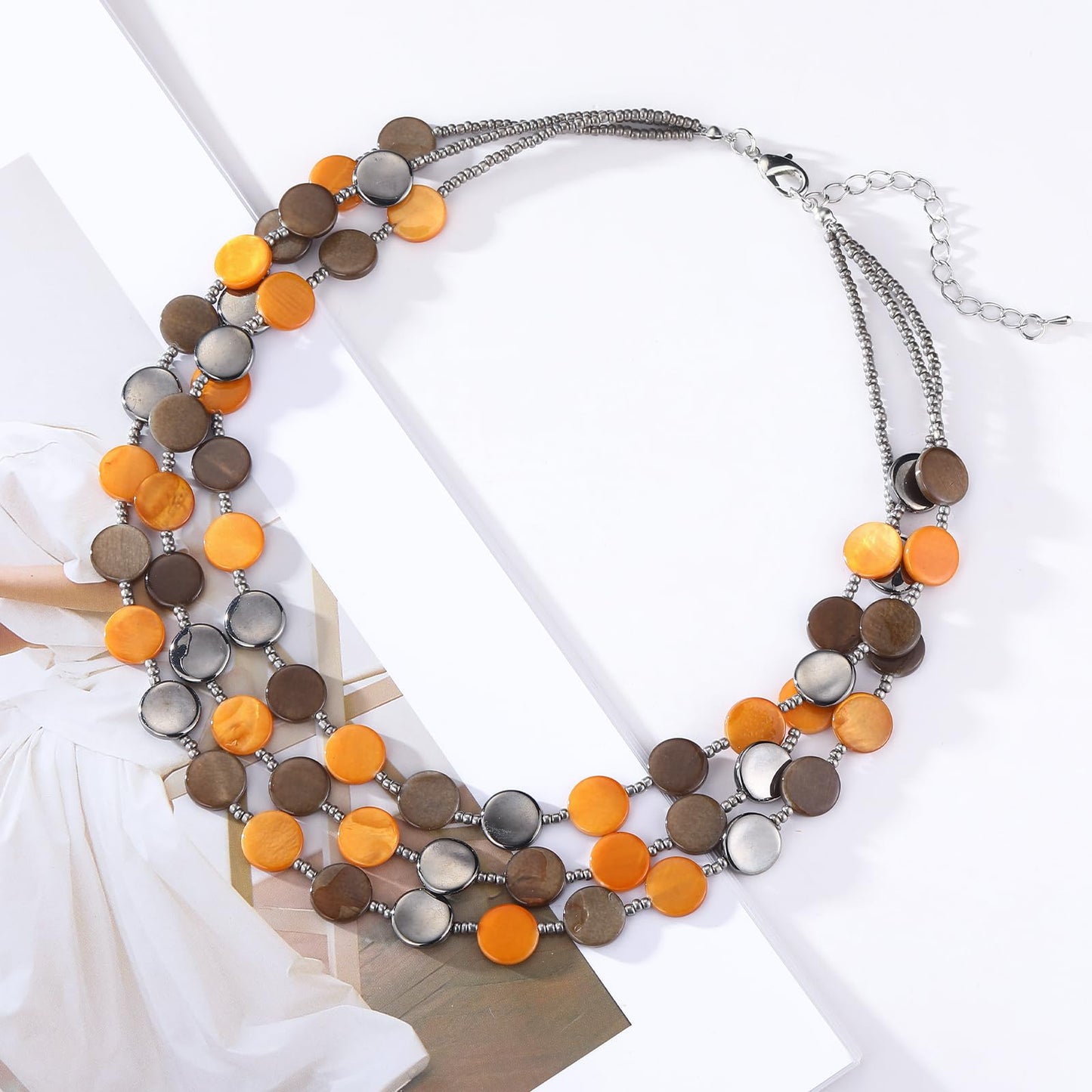 Boho Two-color Shell Layered Chunky Statement Necklace