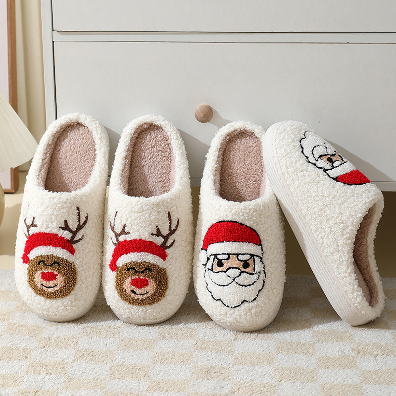 Unisex Warm Christmas Cotton Winter Slippers