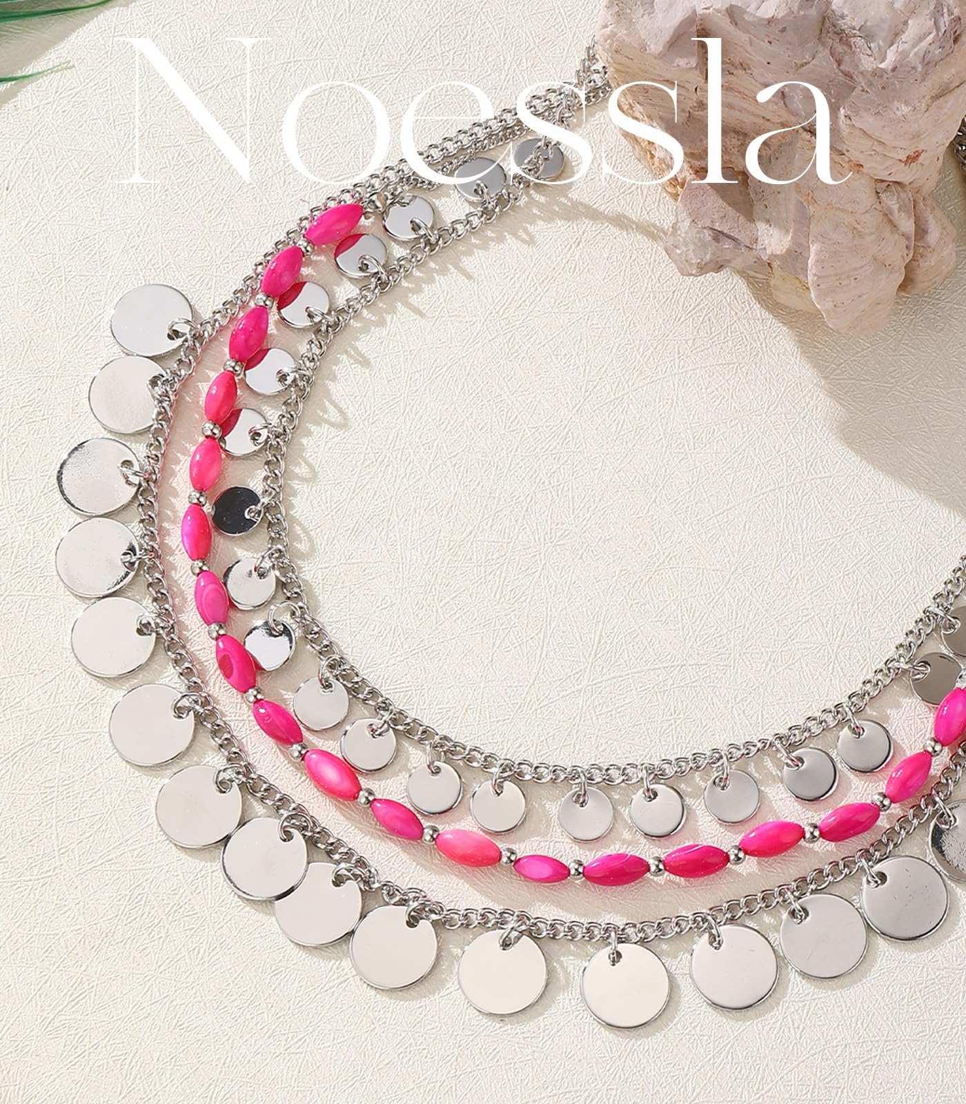 Boho Two-color Shell Layered Chunky Statement Necklace