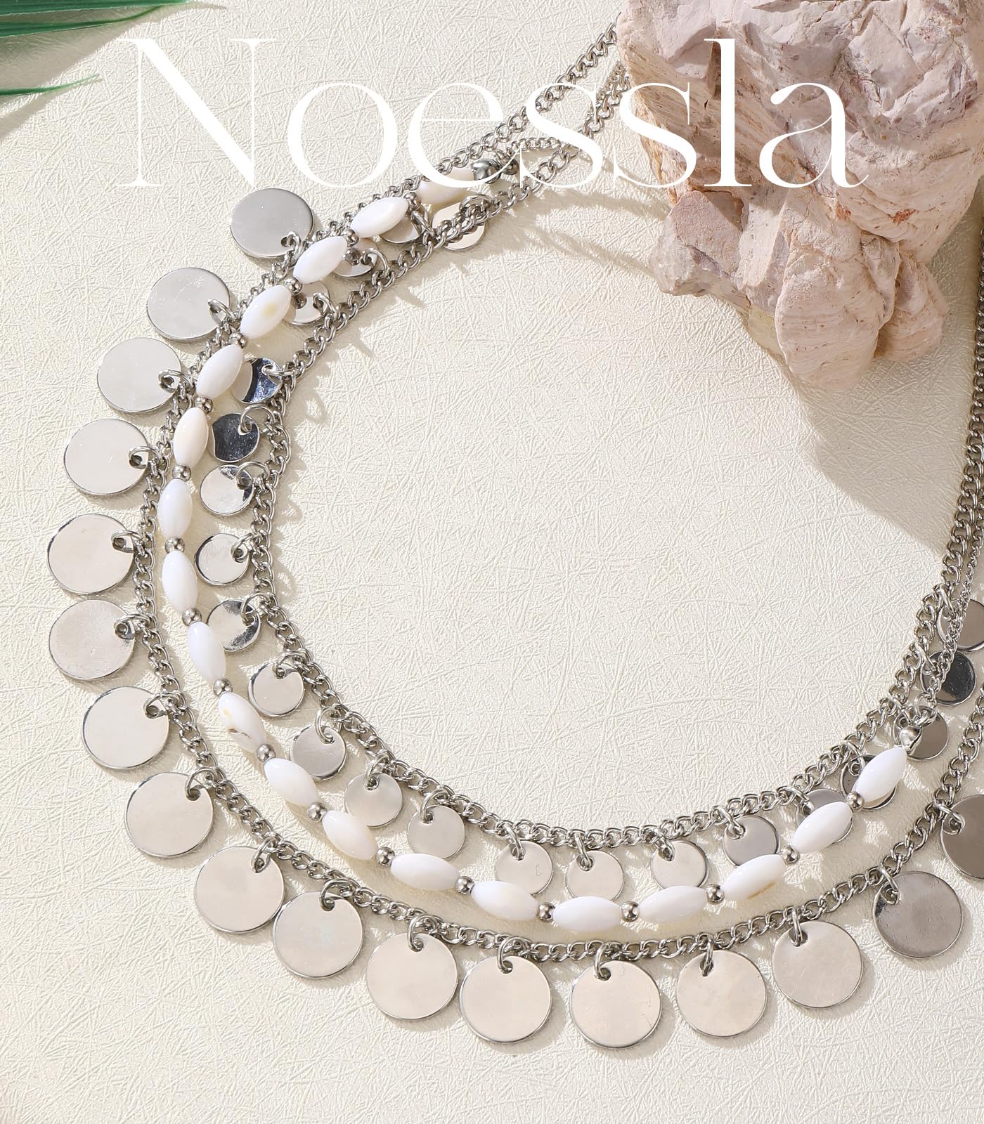 Boho Two-color Shell Layered Chunky Statement Necklace