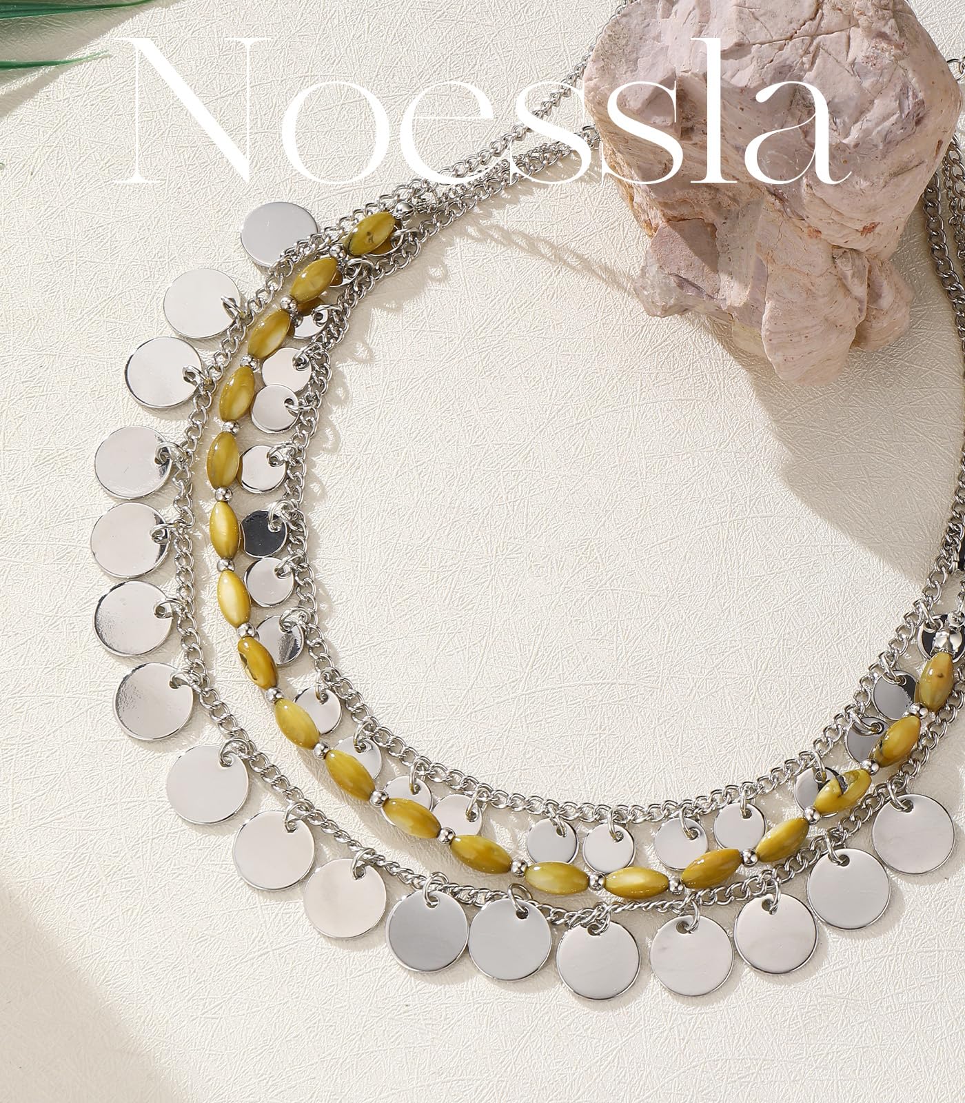 Boho Two-color Shell Layered Chunky Statement Necklace
