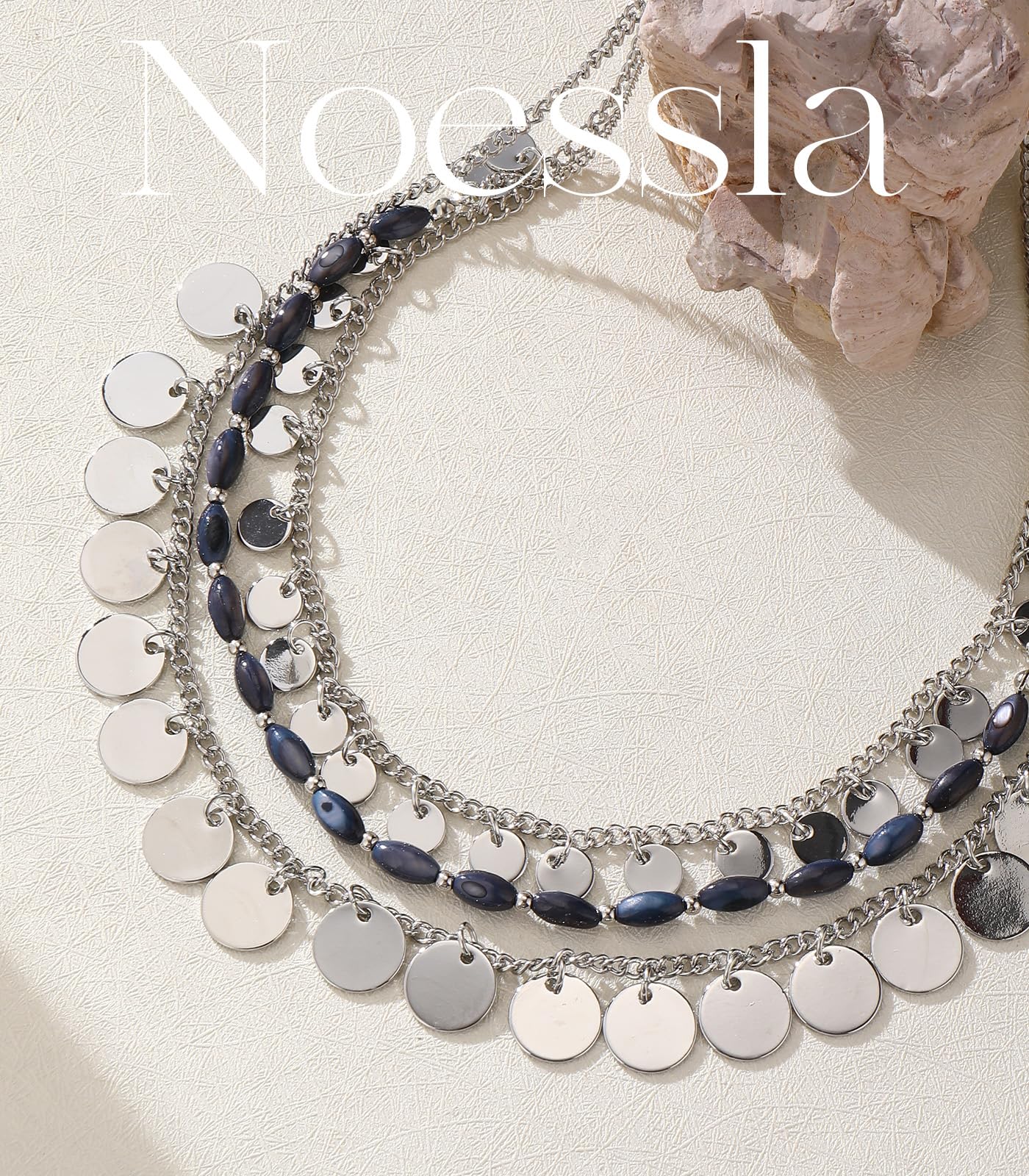 Boho Two-color Shell Layered Chunky Statement Necklace