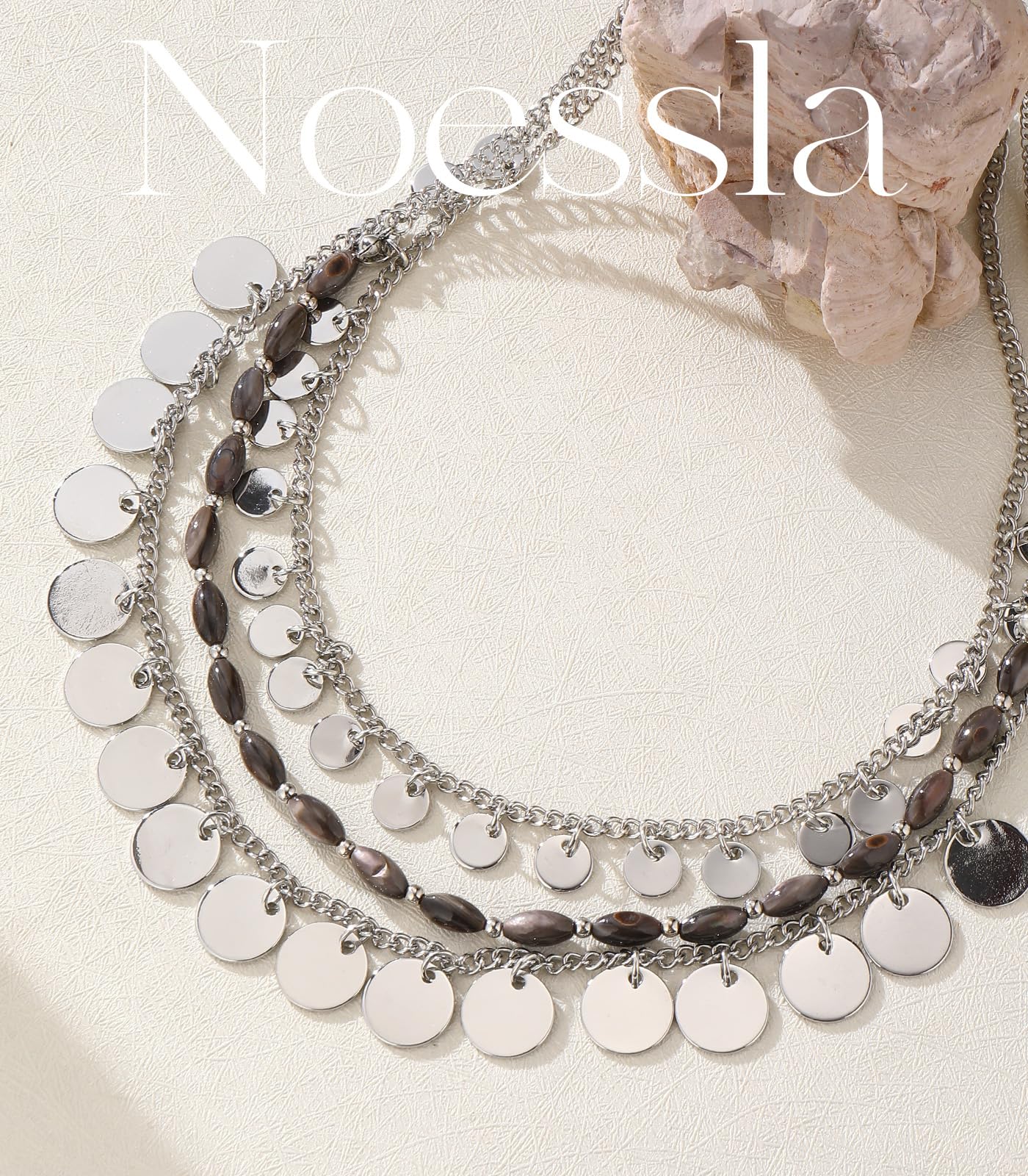Boho Two-color Shell Layered Chunky Statement Necklace