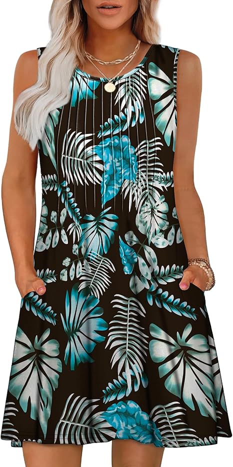 Casual Round Neck Sleeveless Vest Dress