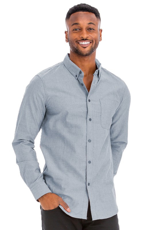 Men's Casual Button Up-Long Sleeve Shirts