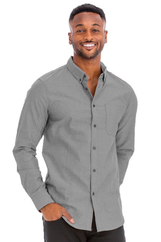 Men's Casual Button Up-Long Sleeve Shirts