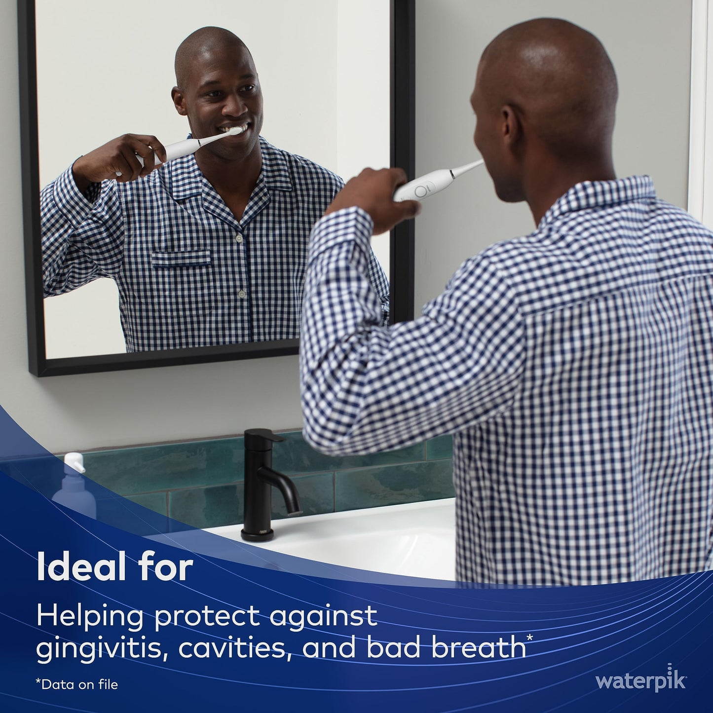 Waterpik Sensonic Sonic Electric Toothbrush, Rechargeable Toothbrush for Adults with 3 Modes, Travel Case, USB Charger, Modern Gray STW-03W027, Packaging May Vary