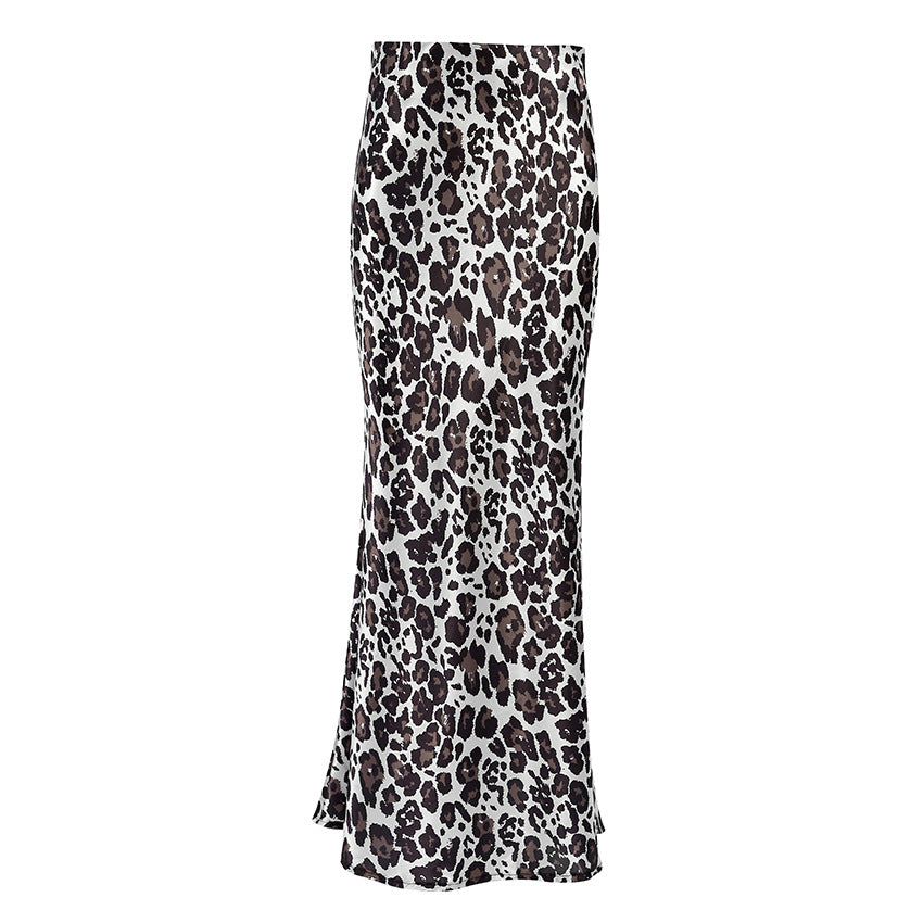 Leopard Print High-Waist Maxi Skirt
