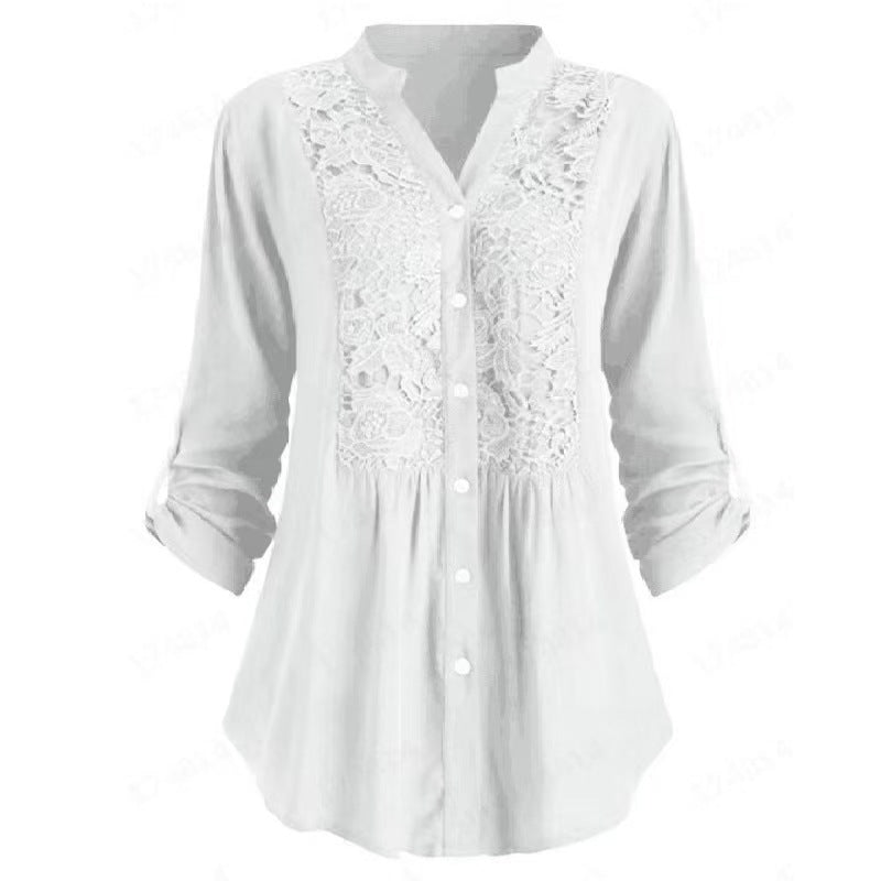 Commuter Style Loose Long-Sleeved Shirt For Women