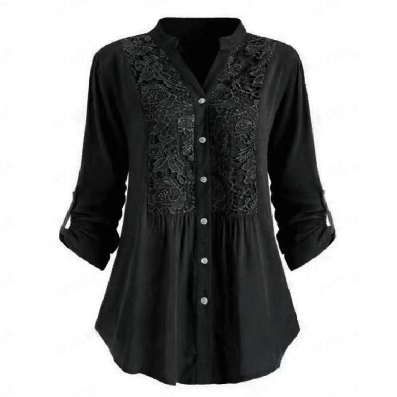Commuter Style Loose Long-Sleeved Shirt For Women