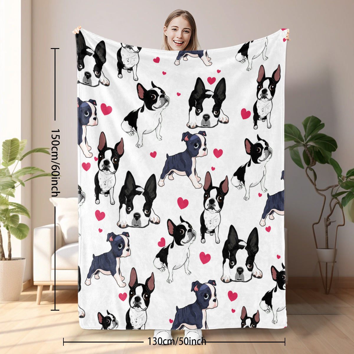 Soft Lightweight Warm Fleece Flannel Dog Blanket
