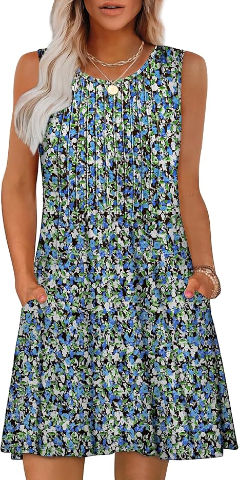 Casual Round Neck Sleeveless Vest Dress