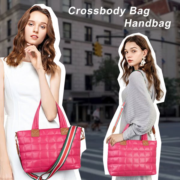 Rose Padded Tote Crossbody Bag