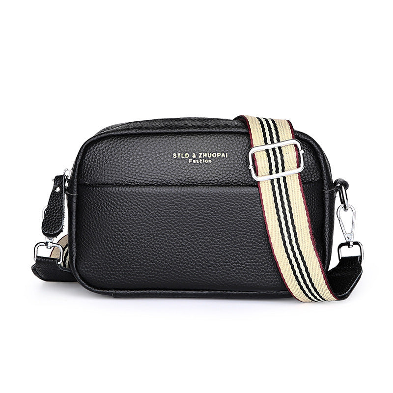 Simple Top Layer Cowhide Square Shoulder Messenger Bag