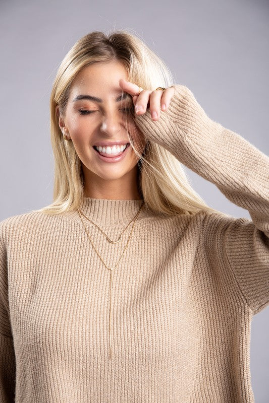 Cozy Mock Neck Pullover Sweater