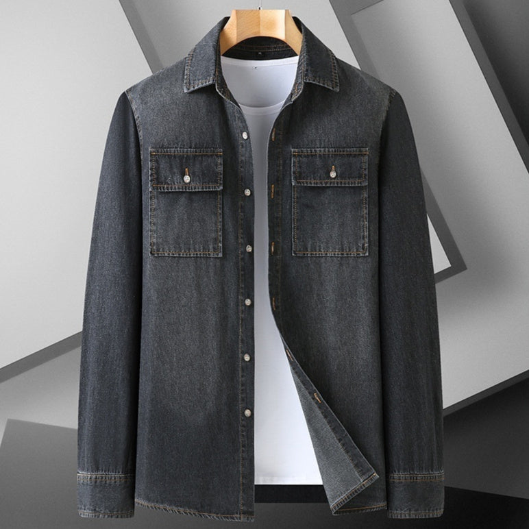 Men's Long Sleeve Denim Casual Coat Up to 8XL
