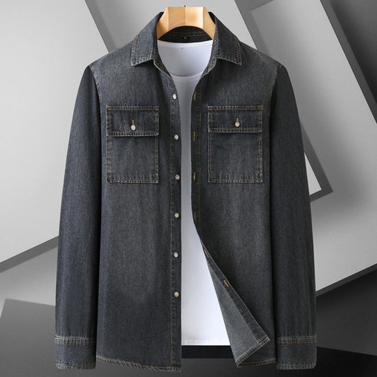 Men's Long Sleeve Denim Casual Coat Up to 8XL